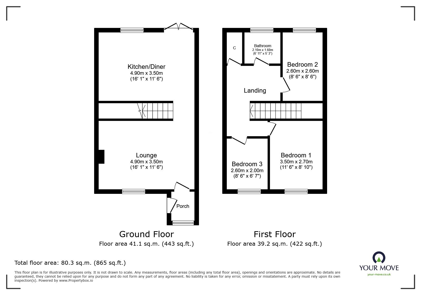 Floorplan of 3 bedroom Mid Terrace House for sale, Broadway, Gillingham, Kent, ME8