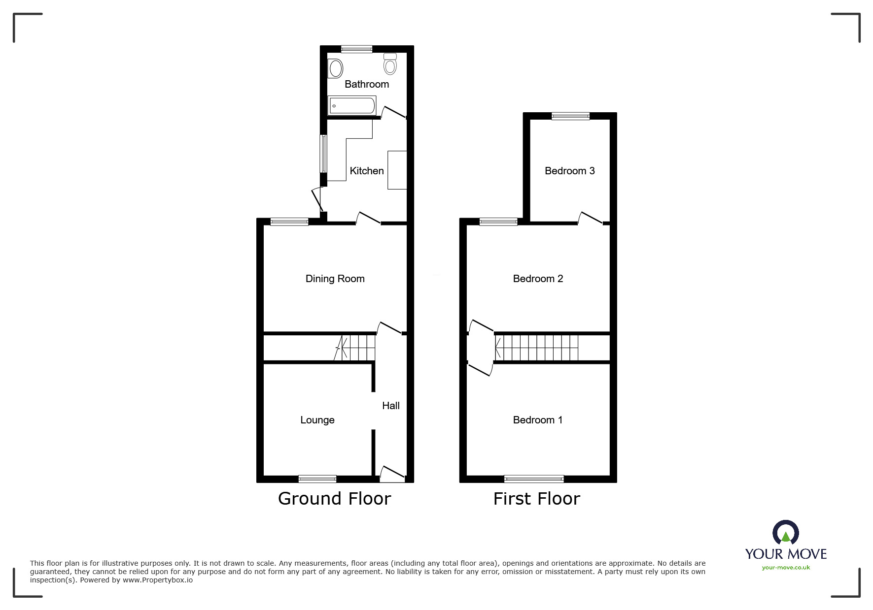 Floorplan of 3 bedroom Mid Terrace House to rent, Gillingham, Kent, ME7