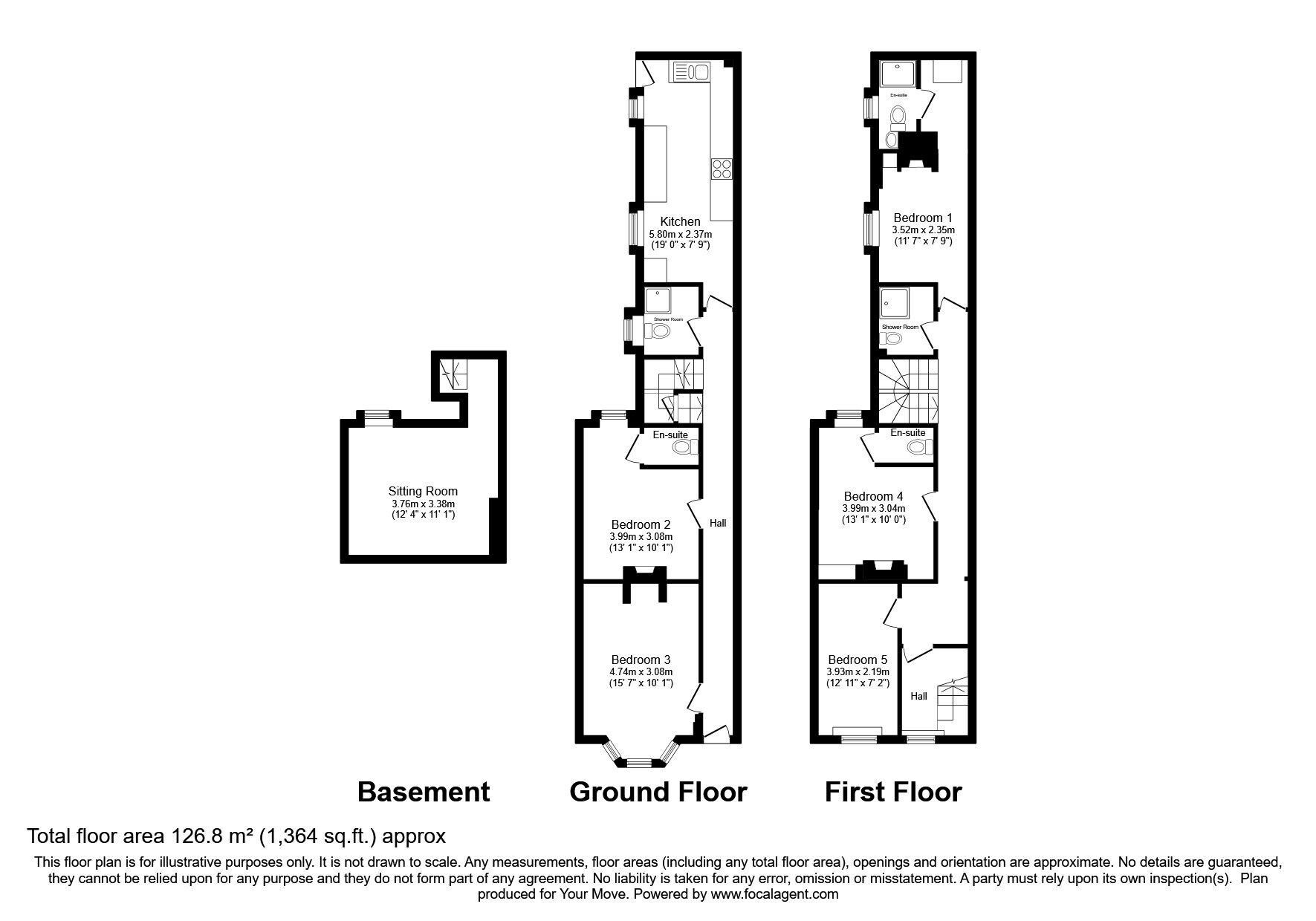 Floorplan of 6 bedroom Mid Terrace House for sale, Green Street, Gillingham, Kent, ME7