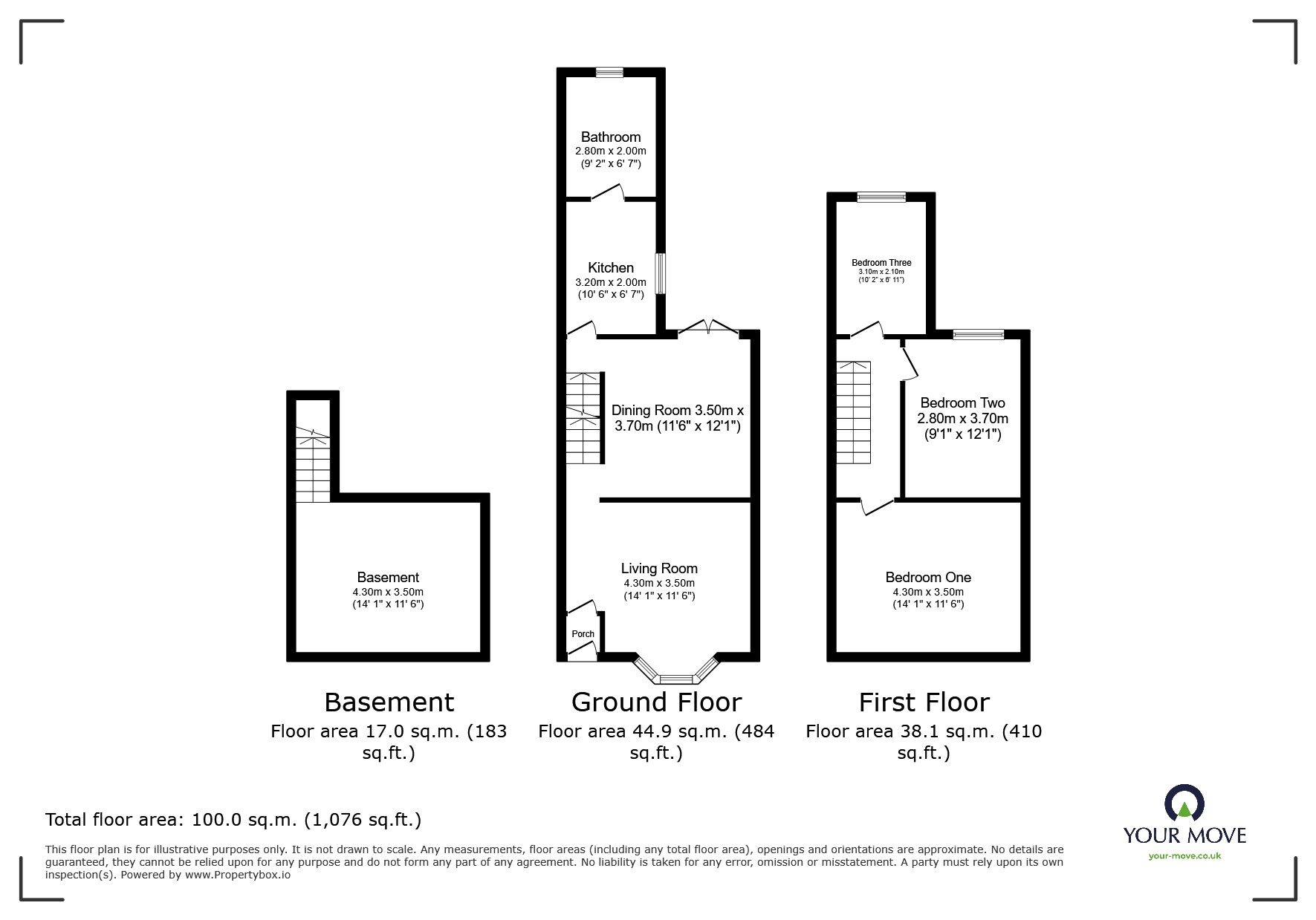 Floorplan of 3 bedroom  House for sale, Gillingham Road, Gillingham, Kent, ME7