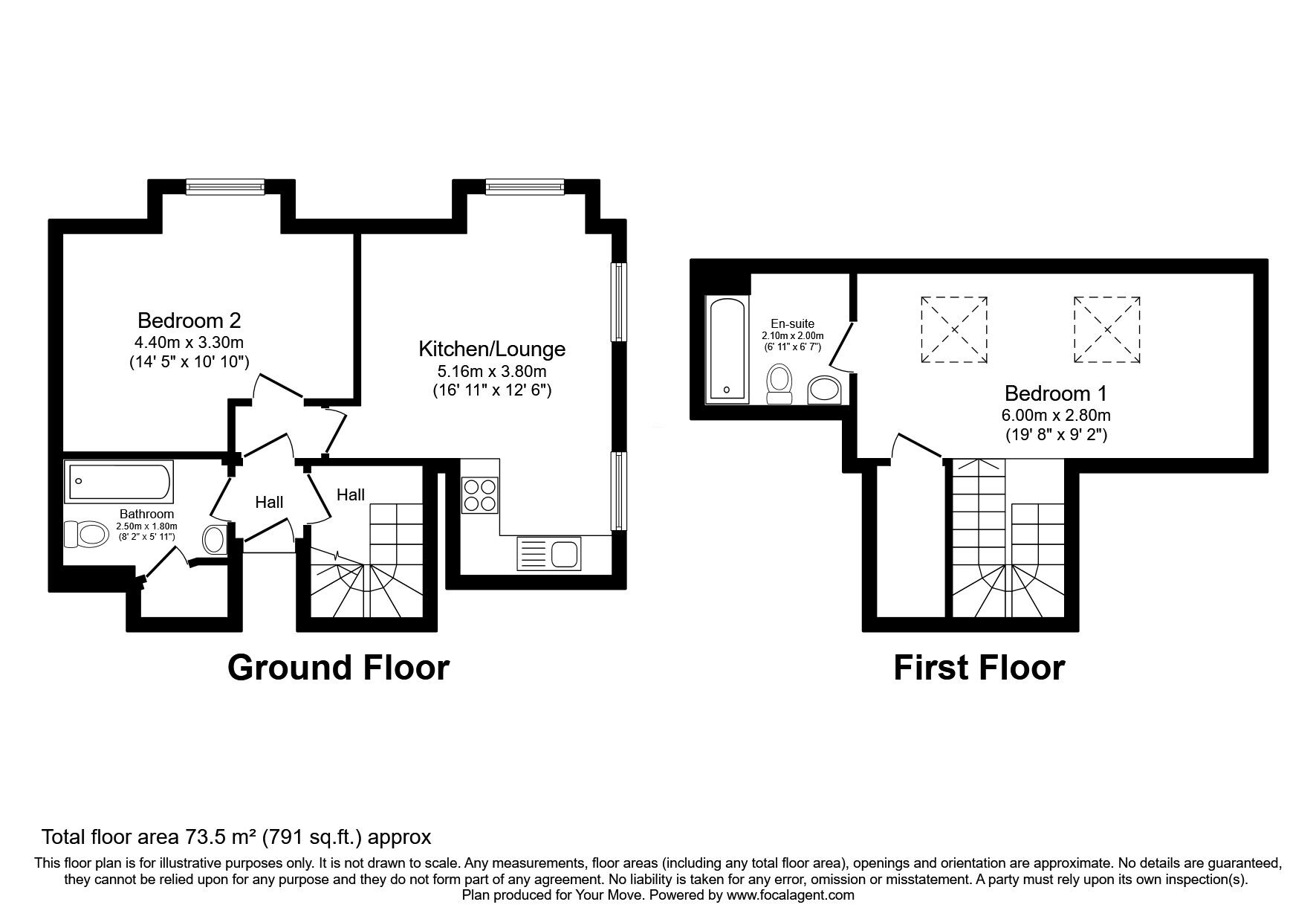 Floorplan of 2 bedroom  Flat for sale, Conway Mews, Brompton, Kent, ME7
