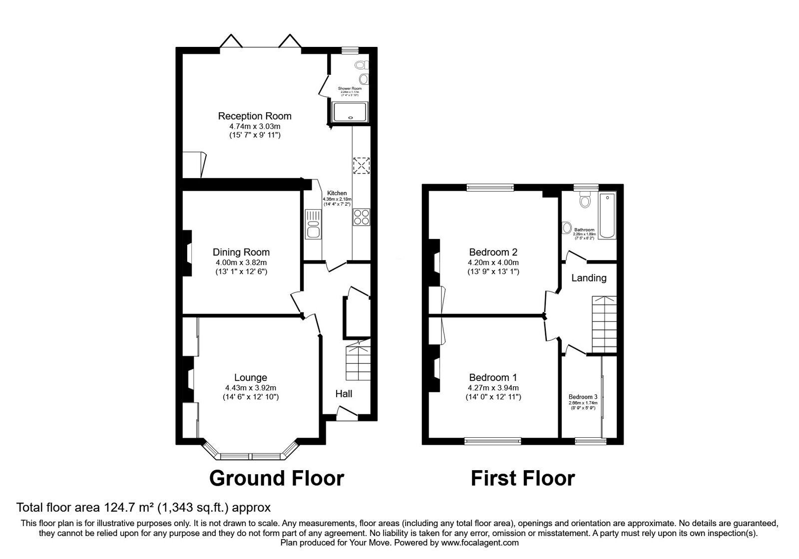 Floorplan of 3 bedroom Mid Terrace House for sale, Malvern Road, Gillingham, Kent, ME7