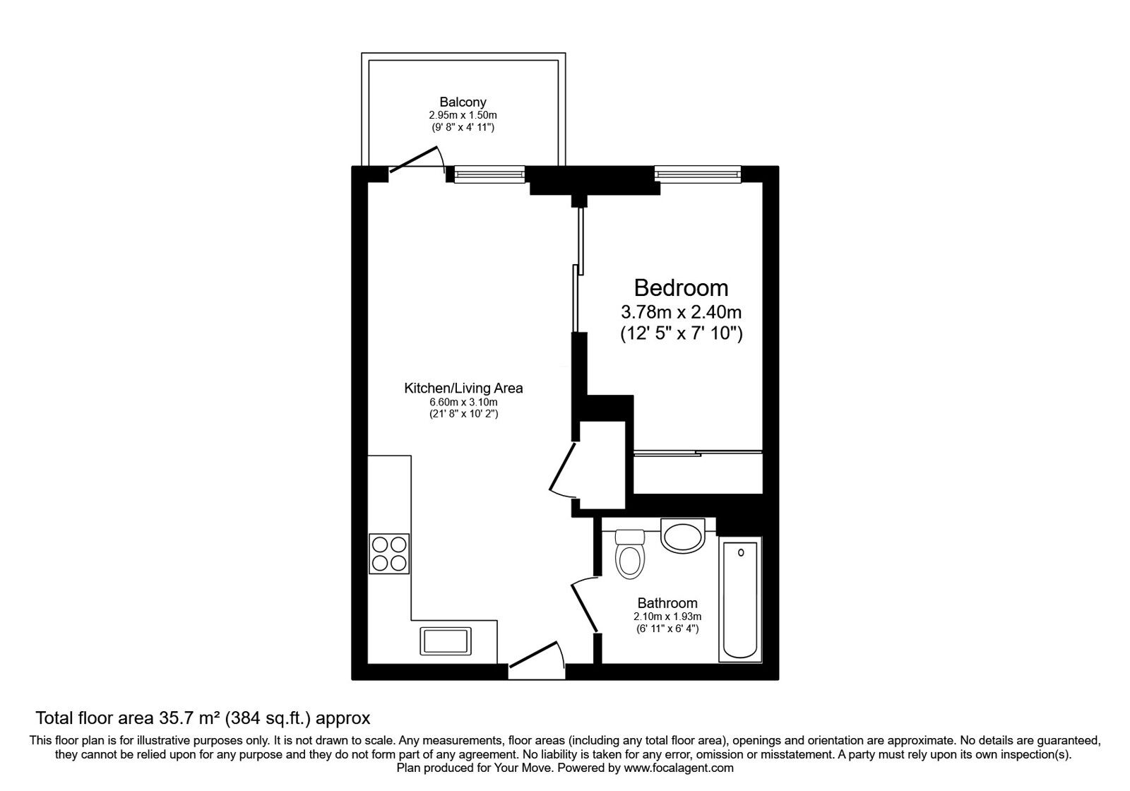 Floorplan of 1 bedroom  Flat for sale, Pegasus Way, Gillingham, Kent, ME7