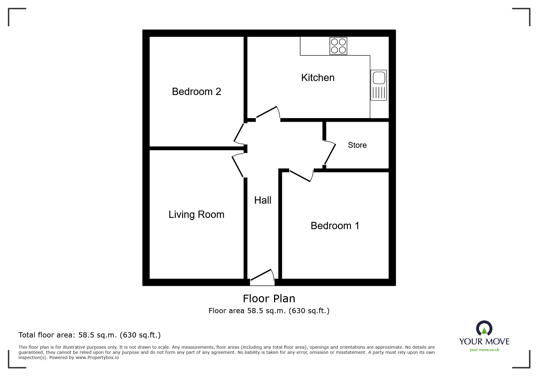 Floorplan of 2 bedroom  Flat to rent, Medway Road, Gillingham, Kent, ME7