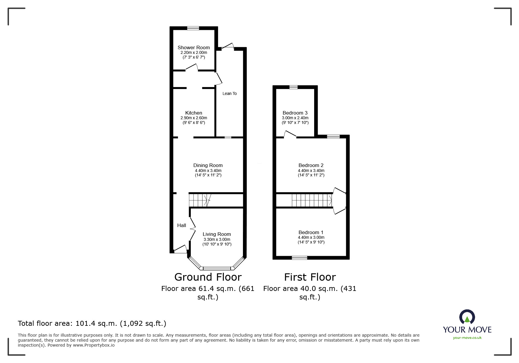 Floorplan of 3 bedroom Mid Terrace House to rent, Ingram Road, Gillingham, Kent, ME7