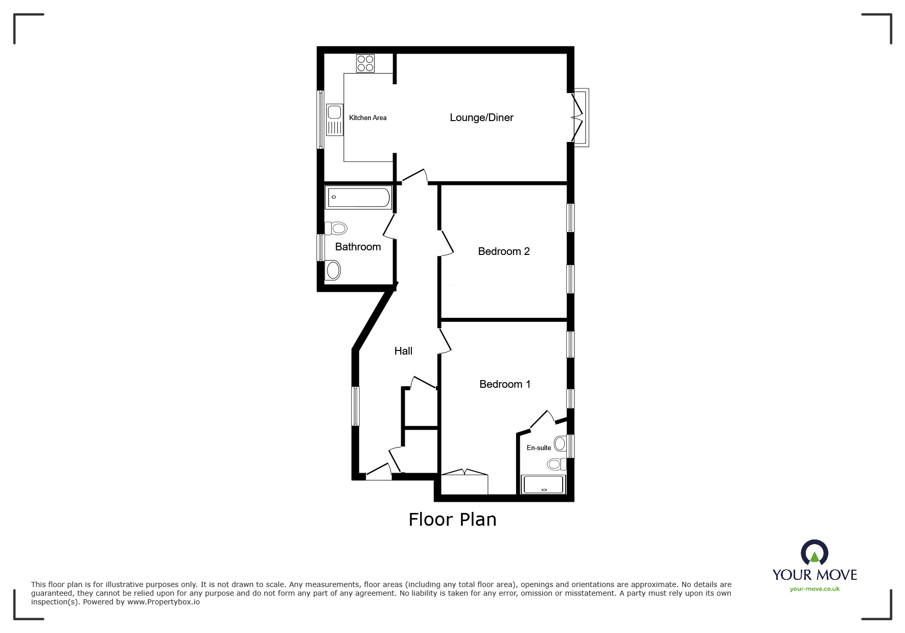 Floorplan of 2 bedroom  Flat for sale, Archbishops Crescent, Gillingham, Kent, ME7