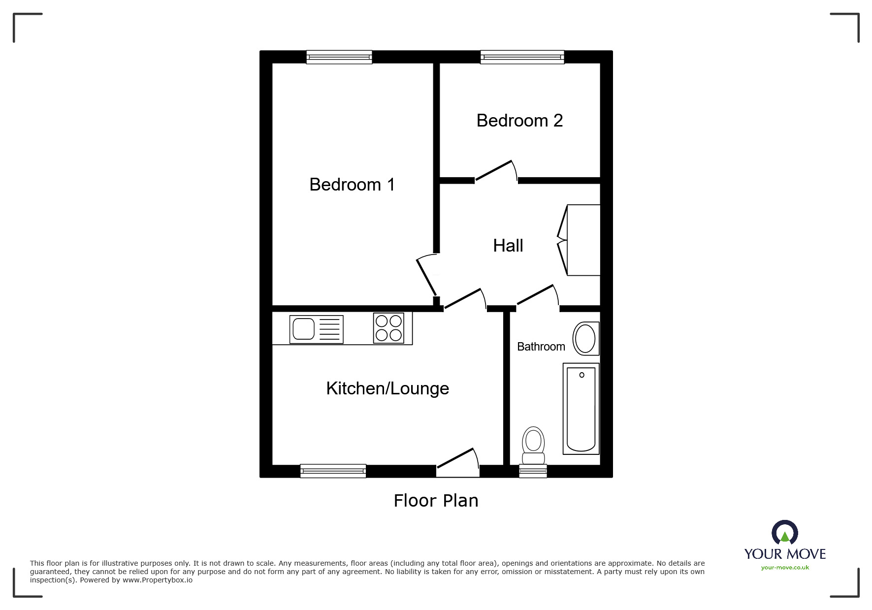 Floorplan of 2 bedroom  Flat to rent, Central Parade, Rochester, Kent, ME1