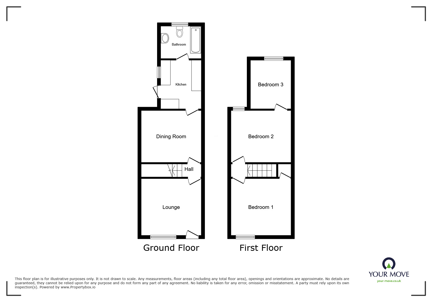 Floorplan of 3 bedroom Mid Terrace House to rent, Baden Road, Gillingham, Kent, ME7