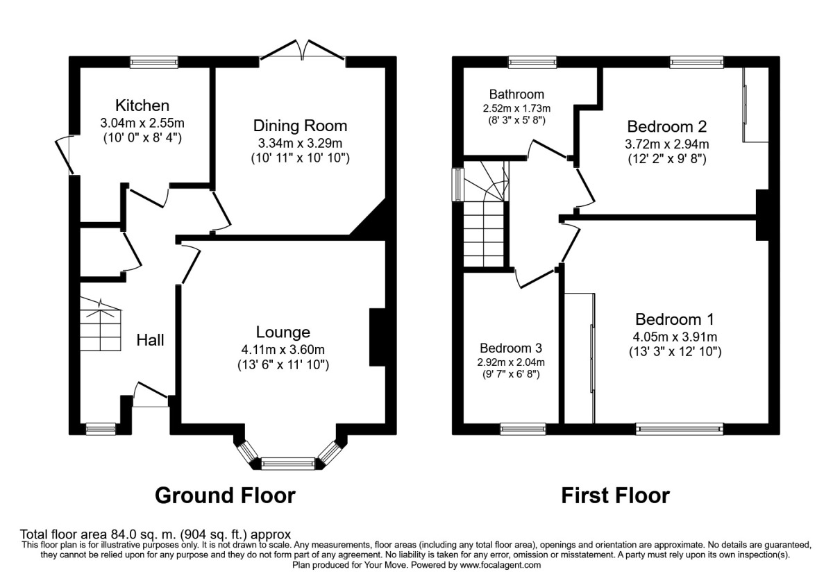 Floorplan of 3 bedroom Semi Detached House to rent, Church Green, Rochester, Kent, ME2