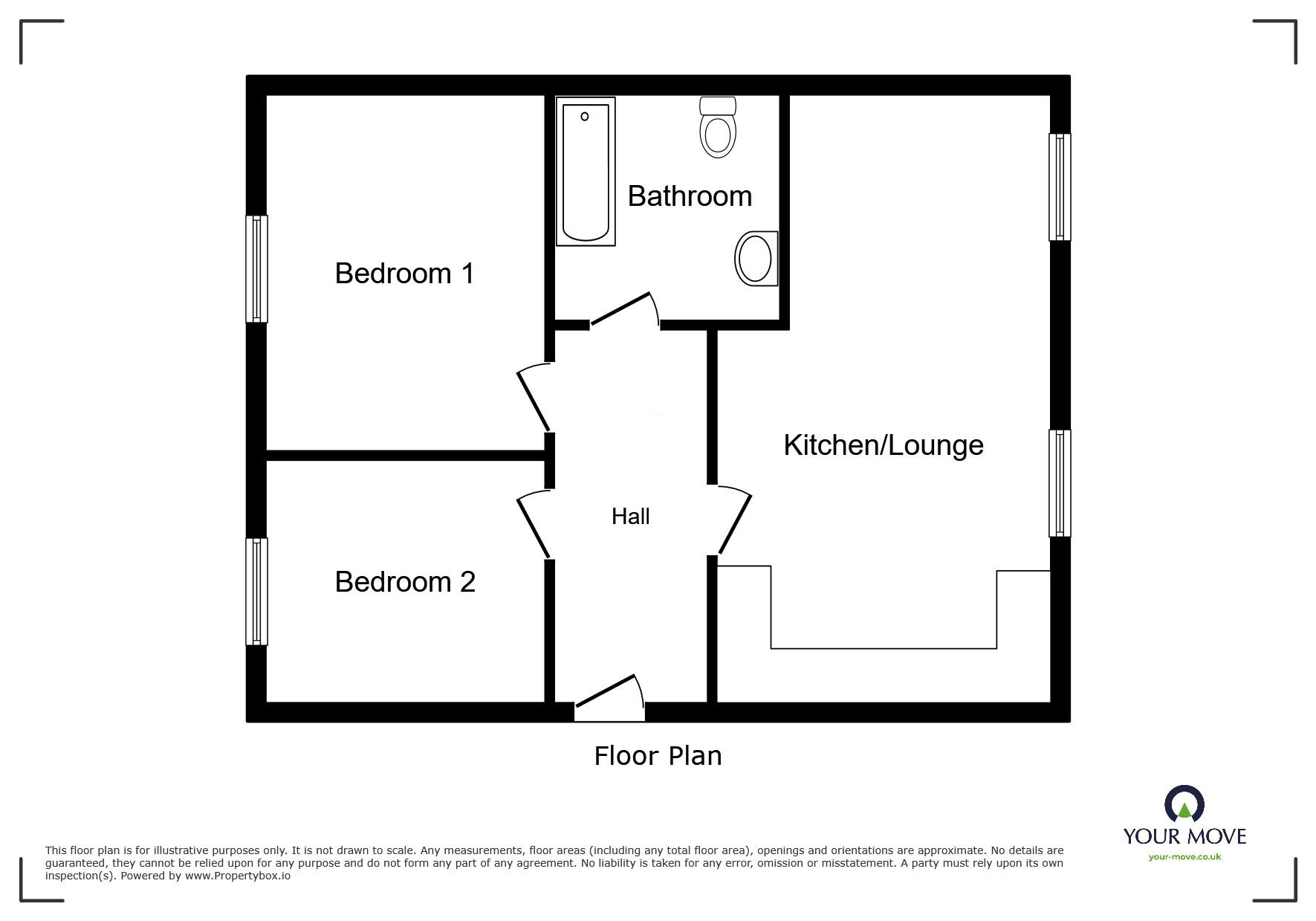 Floorplan of 2 bedroom  Flat to rent, Trafalgar Street, Gillingham, Kent, ME7
