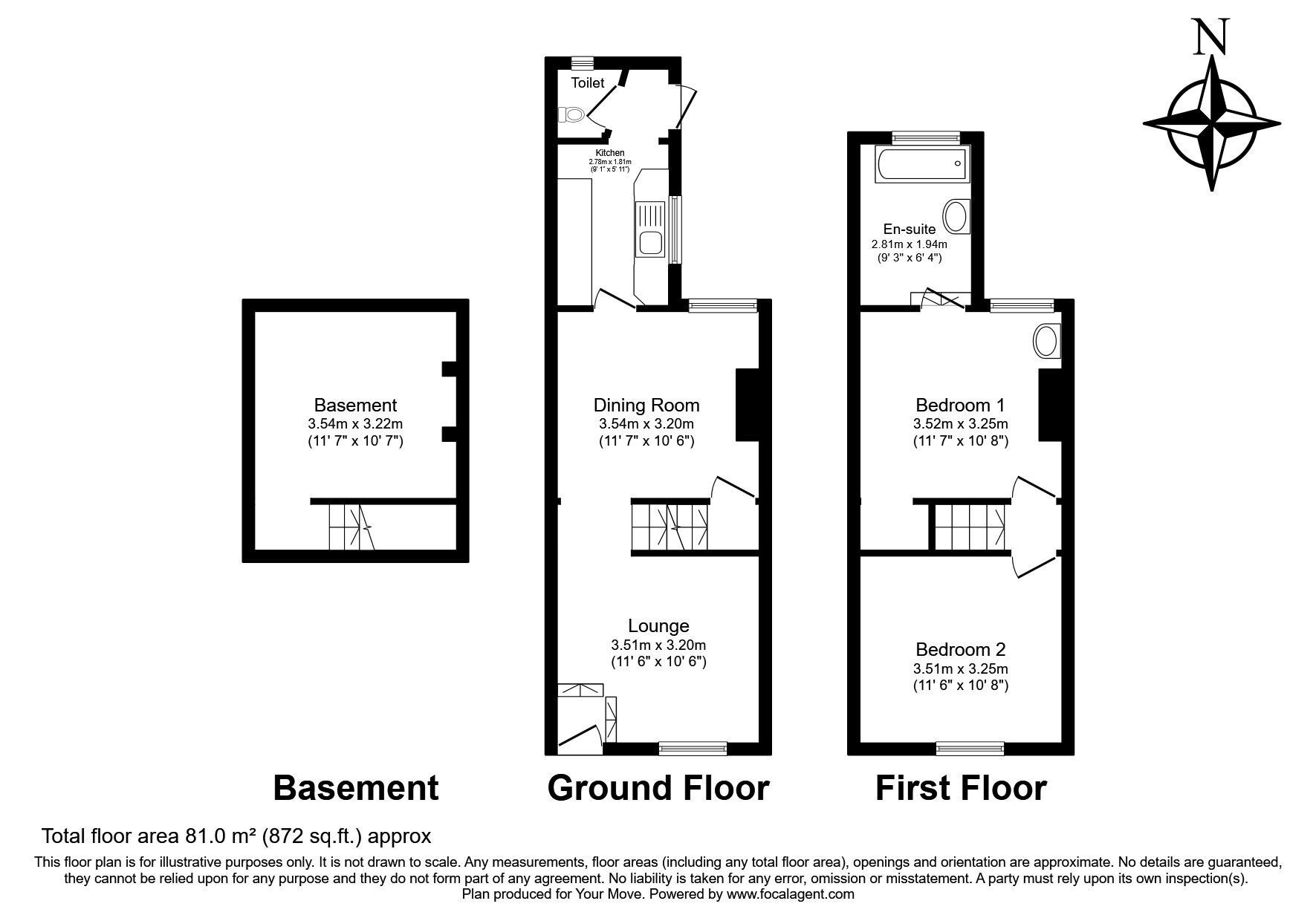 Floorplan of 2 bedroom Mid Terrace House for sale, Britton Street, Gillingham, Kent, ME7