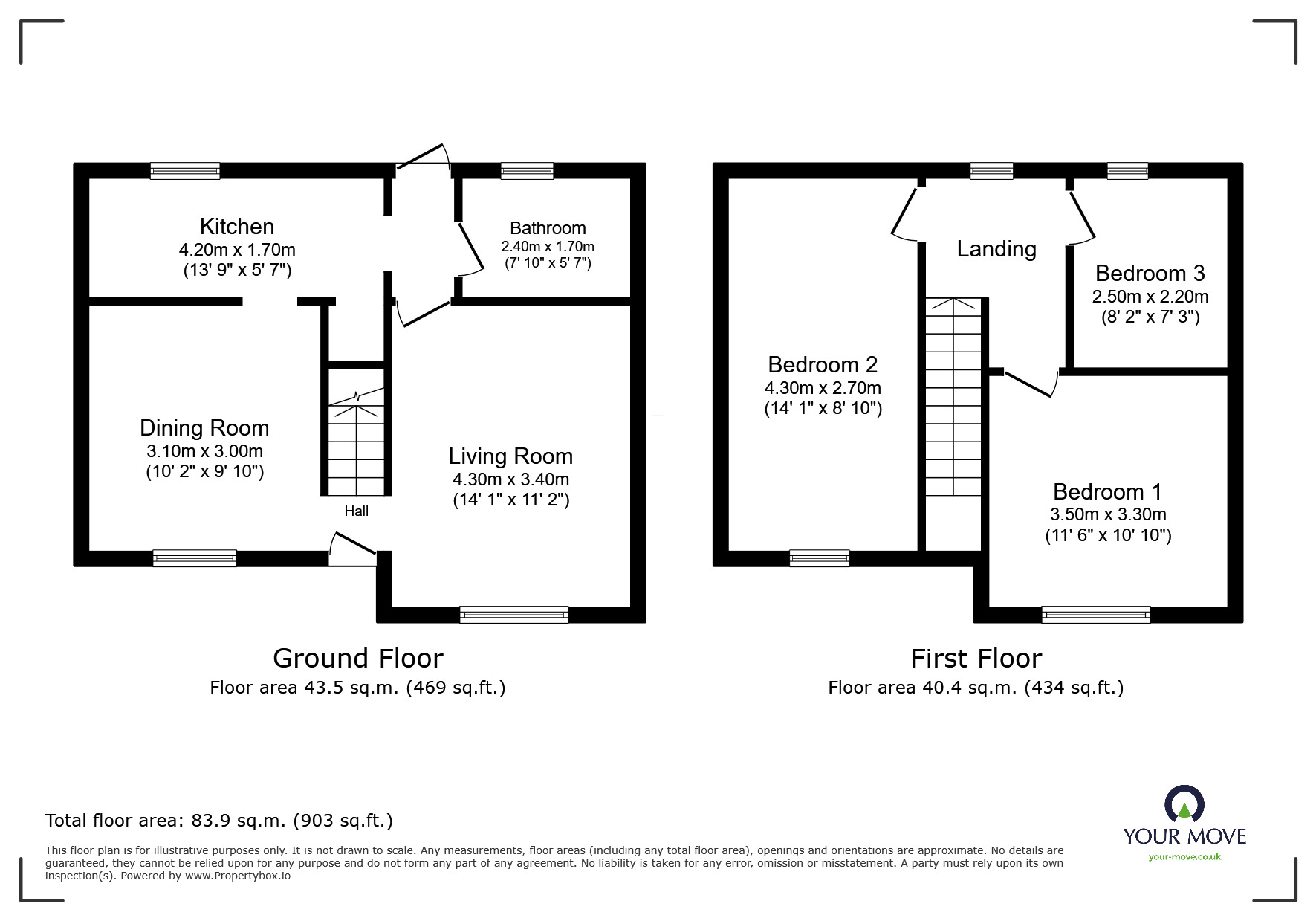 Floorplan of 3 bedroom Semi Detached House for sale, Toronto Road, Gillingham, Kent, ME7