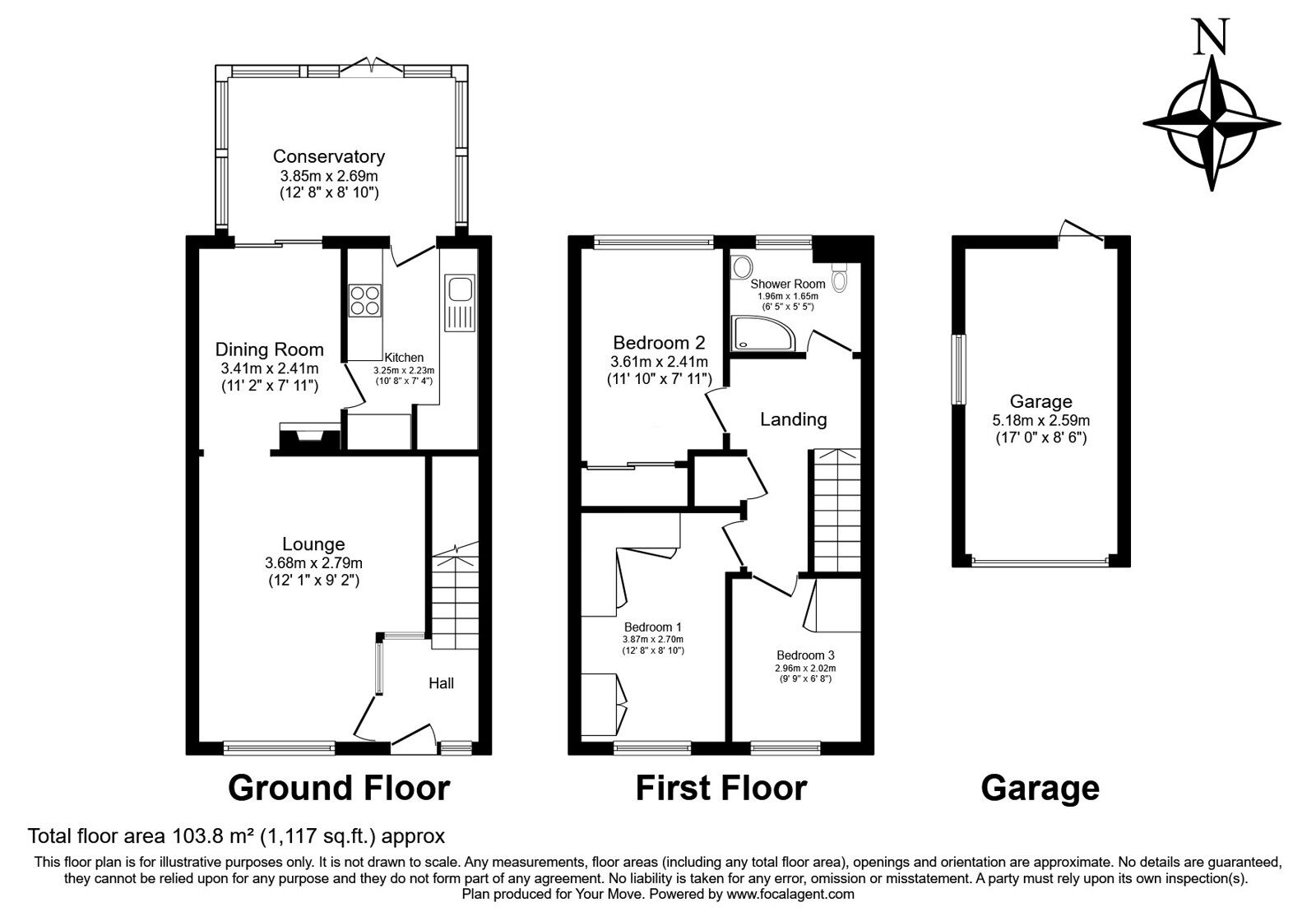 Floorplan of 3 bedroom Semi Detached House for sale, Station Road, Rainham, Kent, ME8