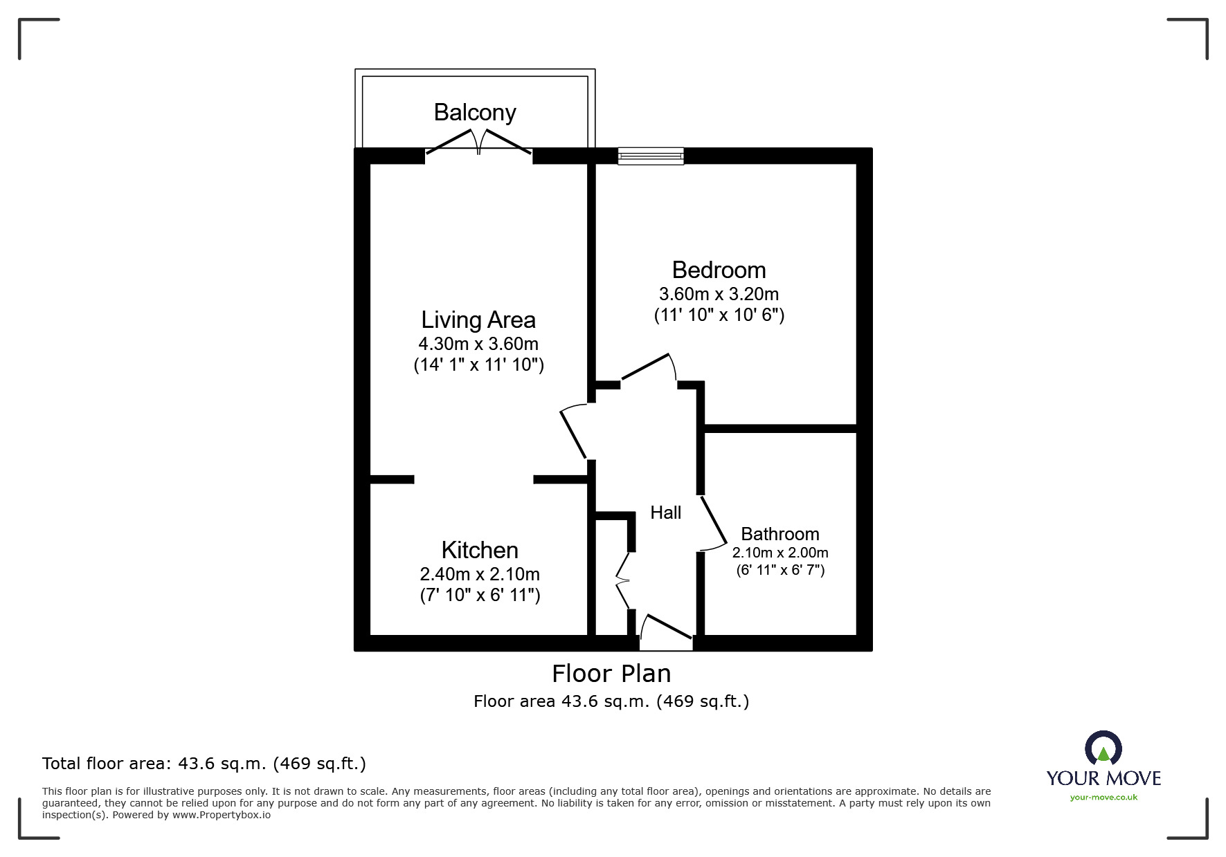 Floorplan of 1 bedroom  Flat for sale, Pegasus Way, Gillingham, Kent, ME7