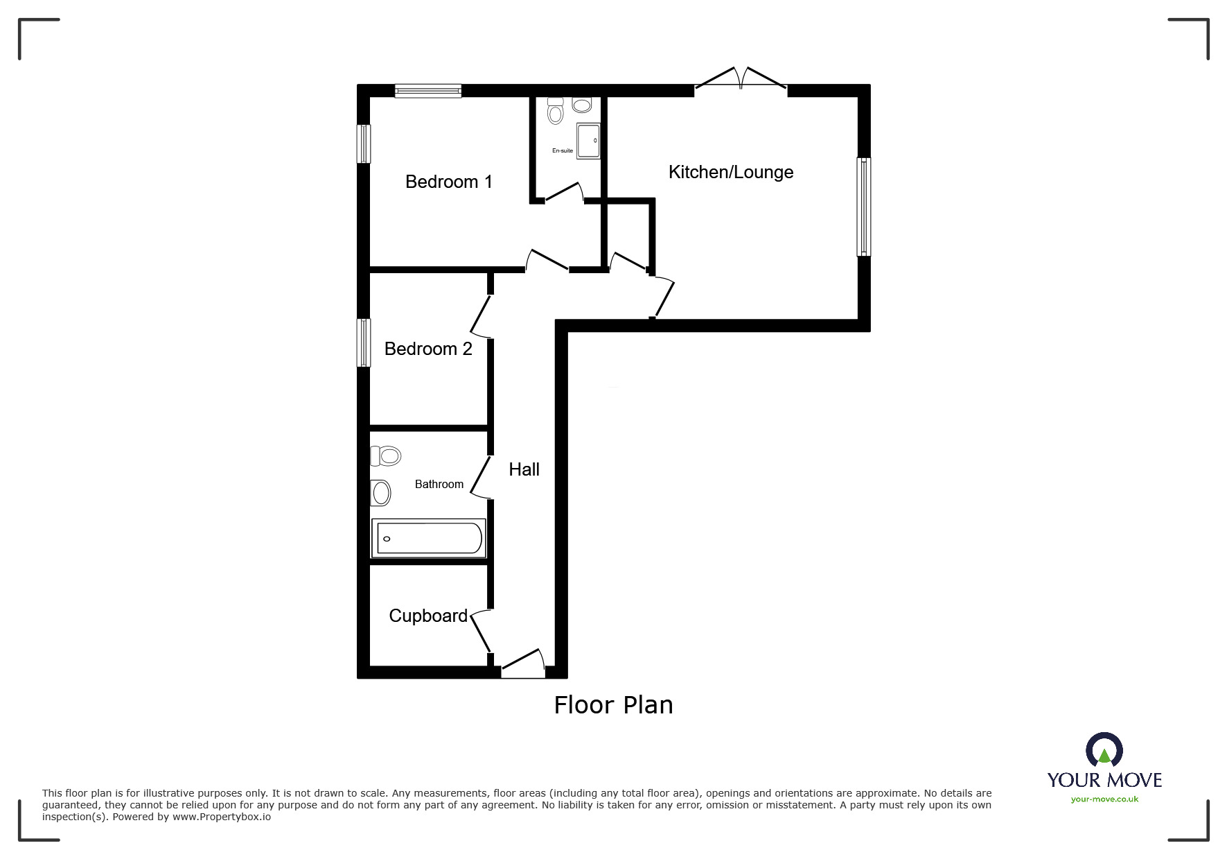 Floorplan of 2 bedroom  Flat to rent, Glenway Road, Rochester, Kent, ME1