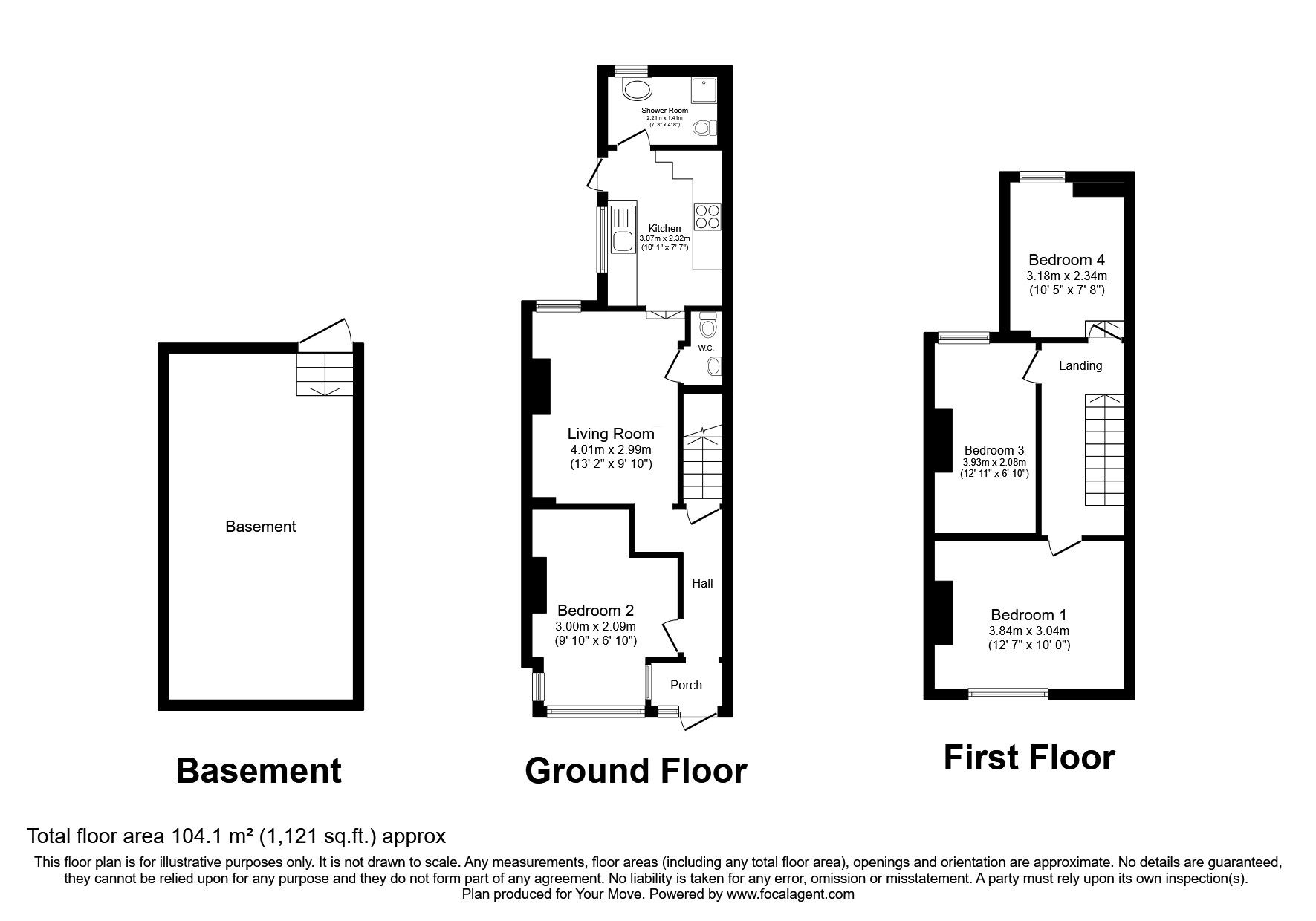 Floorplan of 3 bedroom Mid Terrace House for sale, Corporation Road, Gillingham, Kent, ME7