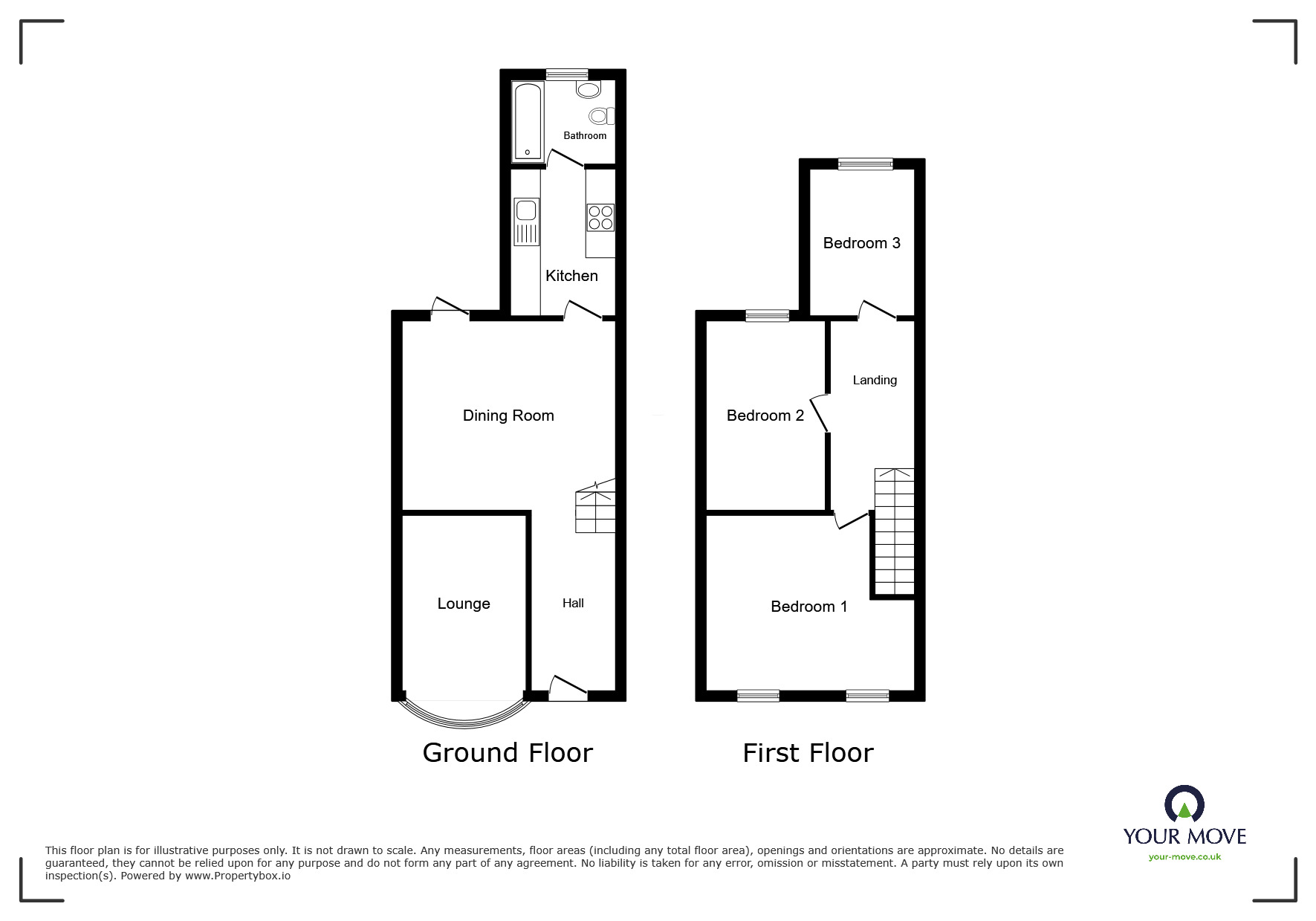 Floorplan of 3 bedroom Mid Terrace House to rent, Copenhagen Road, Gillingham, Kent, ME7