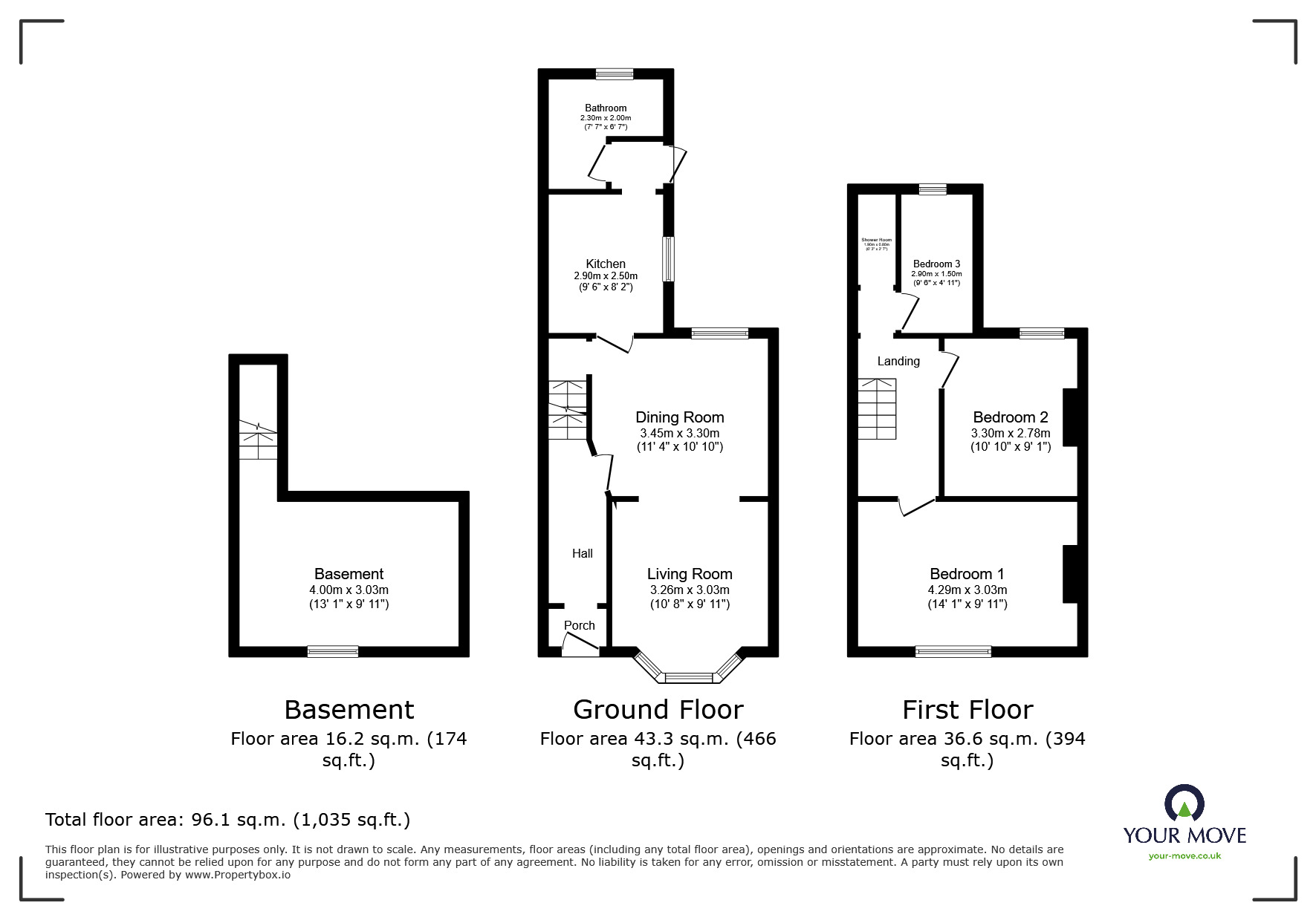 Floorplan of 3 bedroom Mid Terrace House for sale, Cavendish Avenue, Gillingham, Kent, ME7