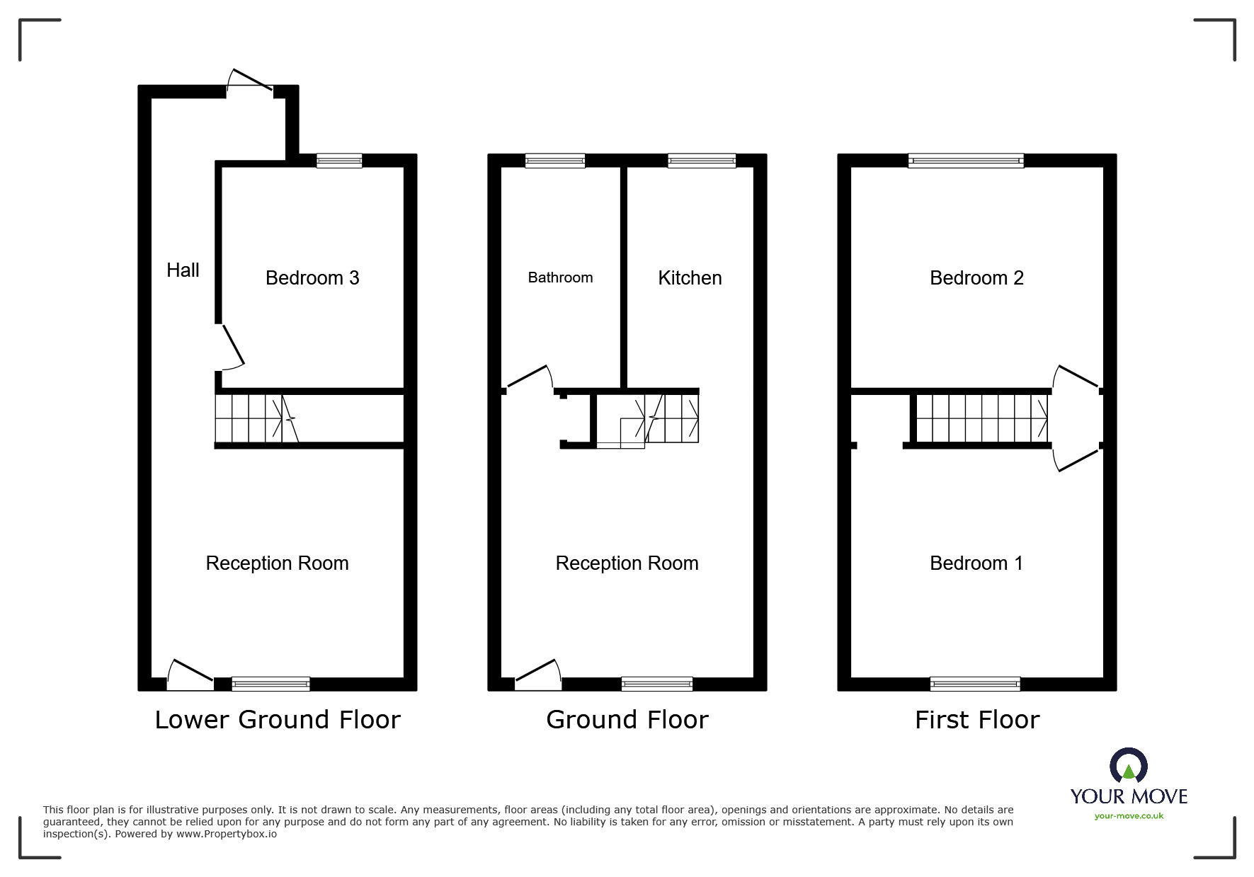 Floorplan of 3 bedroom Mid Terrace House to rent, Gardiner Street, Gillingham, Kent, ME7