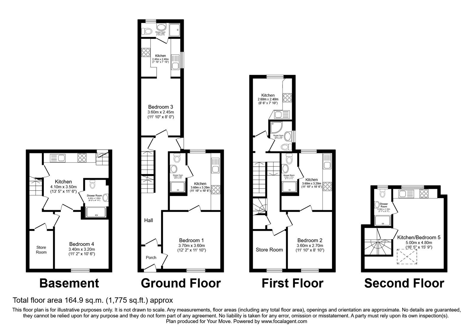 Floorplan of 5 bedroom Mid Terrace House for sale, Nelson Road, Gillingham, Kent, ME7