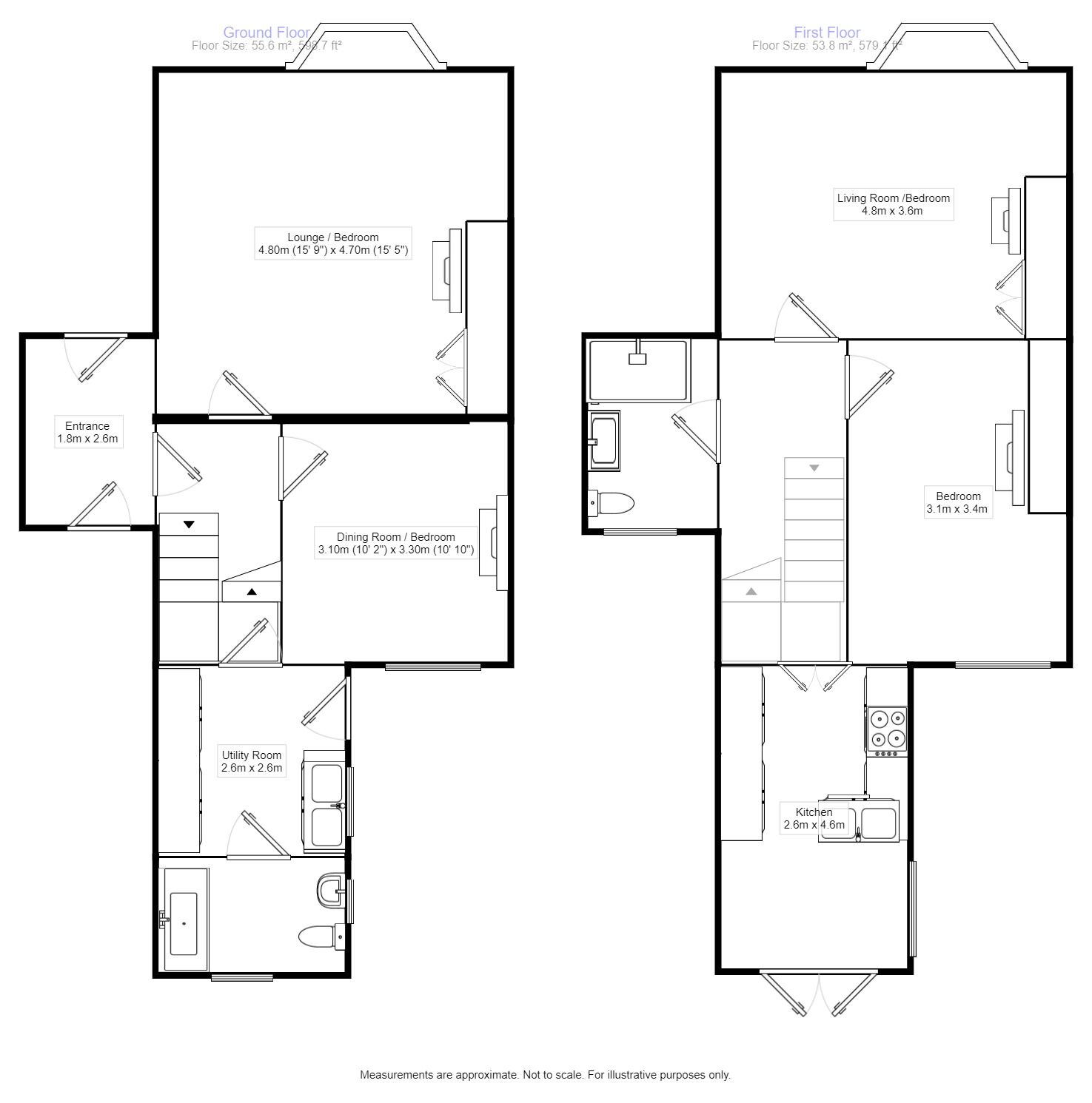 Floorplan of 3 bedroom Semi Detached House to rent, Admiralty Road, Upnor, Kent, ME2