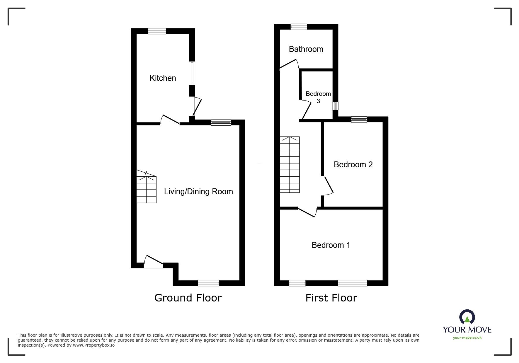 Floorplan of 3 bedroom End Terrace House for sale, Canterbury Street, Gillingham, Kent, ME7