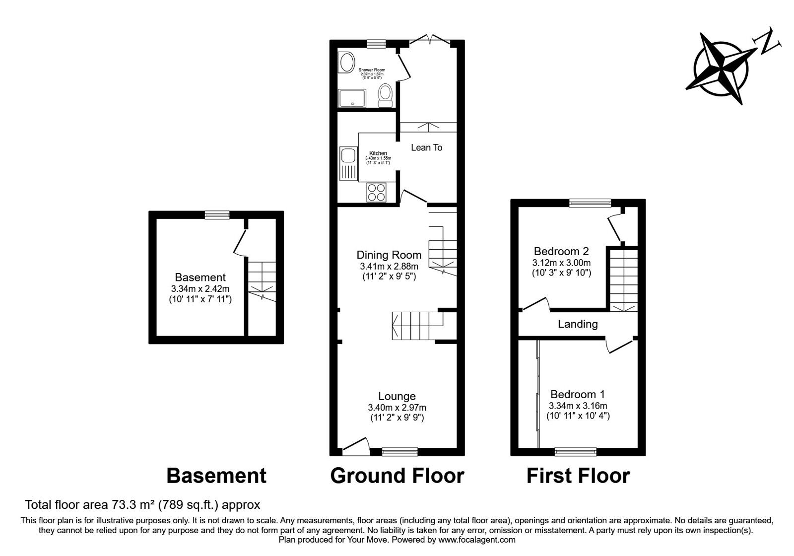 Floorplan of 2 bedroom House for sale, Saxton Street, Gillingham, ME7
