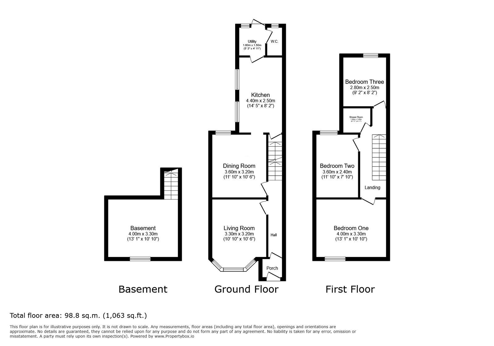 Floorplan of 3 bedroom House for sale, Milner Road, Gillingham, Kent, ME7