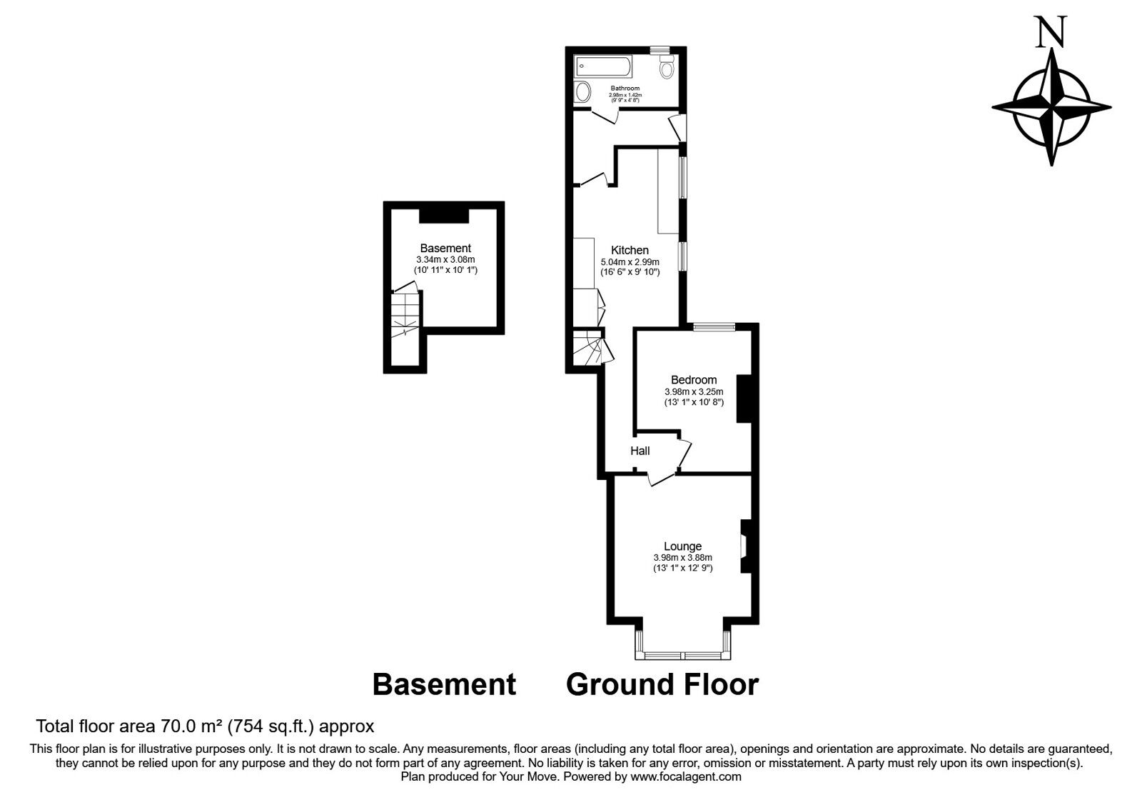 Floorplan of 1 bedroom Flat for sale, Canterbury Street, Gillingham, Kent, ME7
