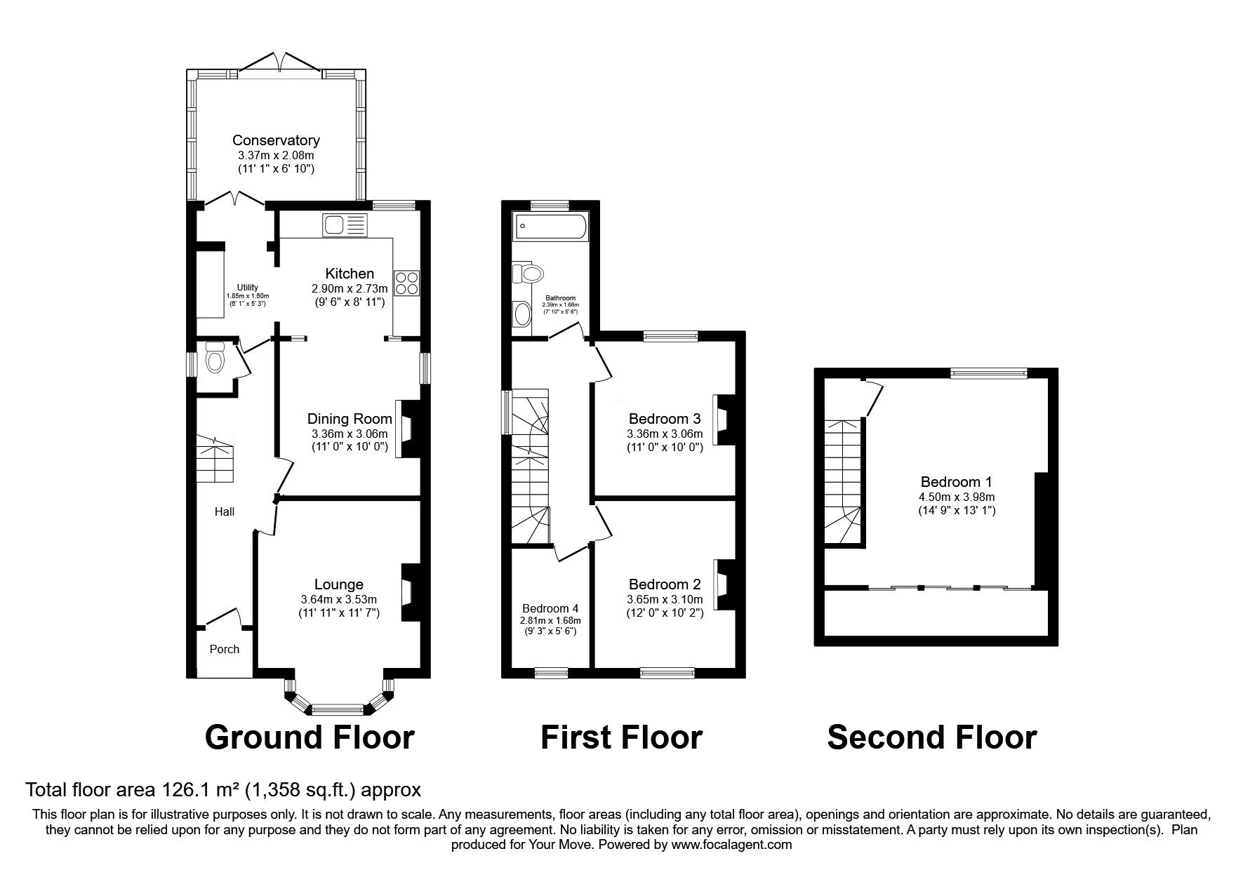 Floorplan of 4 bedroom Detached House for sale, Canadian Avenue, Gillingham, Kent, ME7