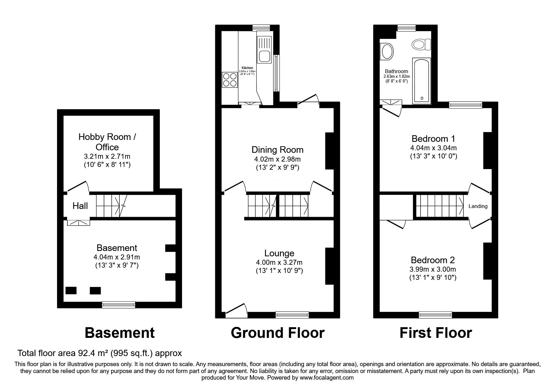 Floorplan of 2 bedroom Mid Terrace House for sale, Arden Street, Gillingham, Kent, ME7