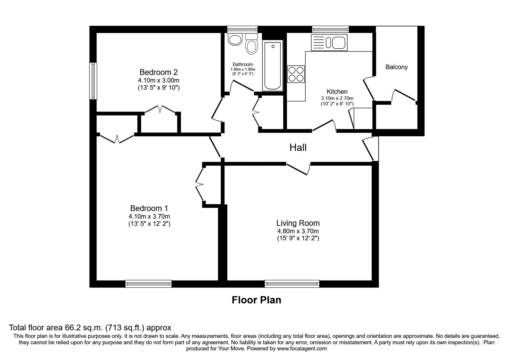 Floorplan of 2 bedroom  Flat for sale, Well Road, Fife, KY7