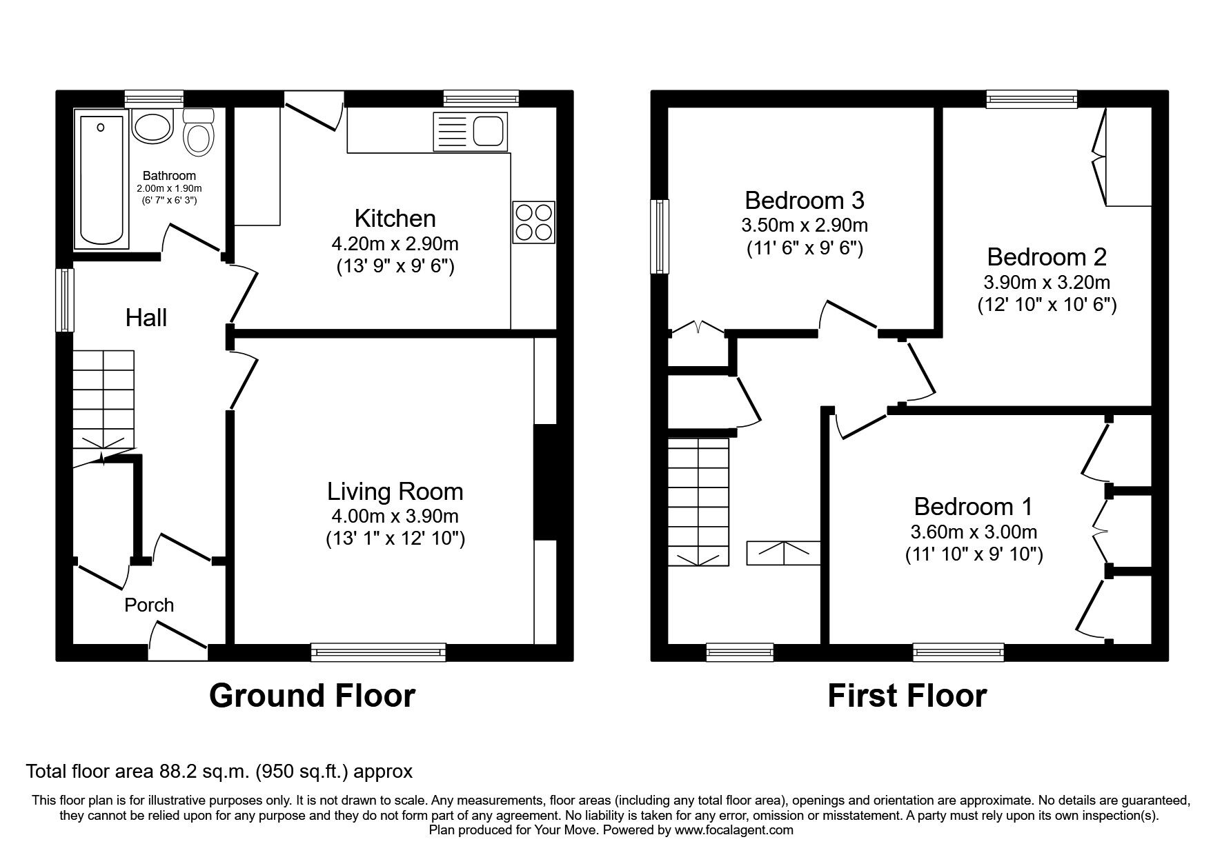 Floorplan of 3 bedroom Semi Detached House to rent, Westerlea, Leslie, Fife, KY6