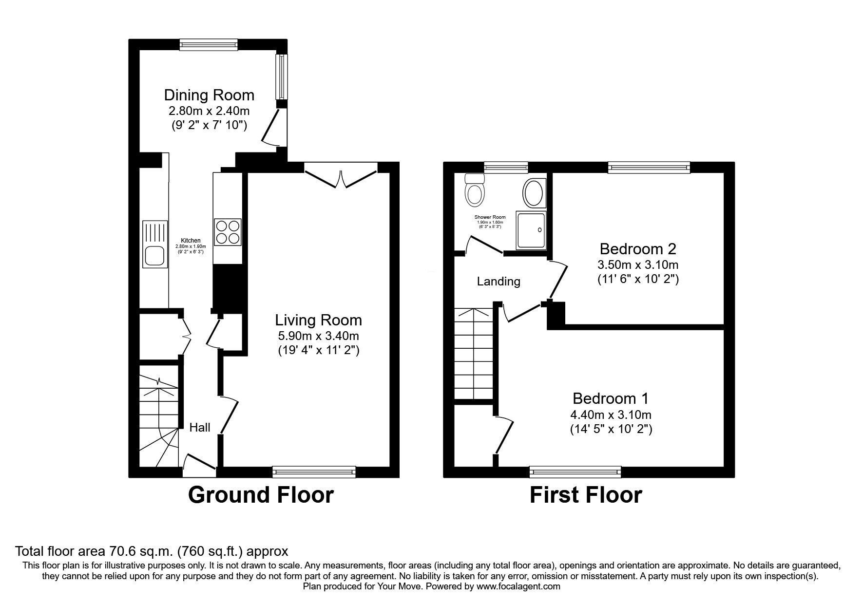 Floorplan of 2 bedroom Mid Terrace House for sale, Buchan Path, Glenrothes, KY6