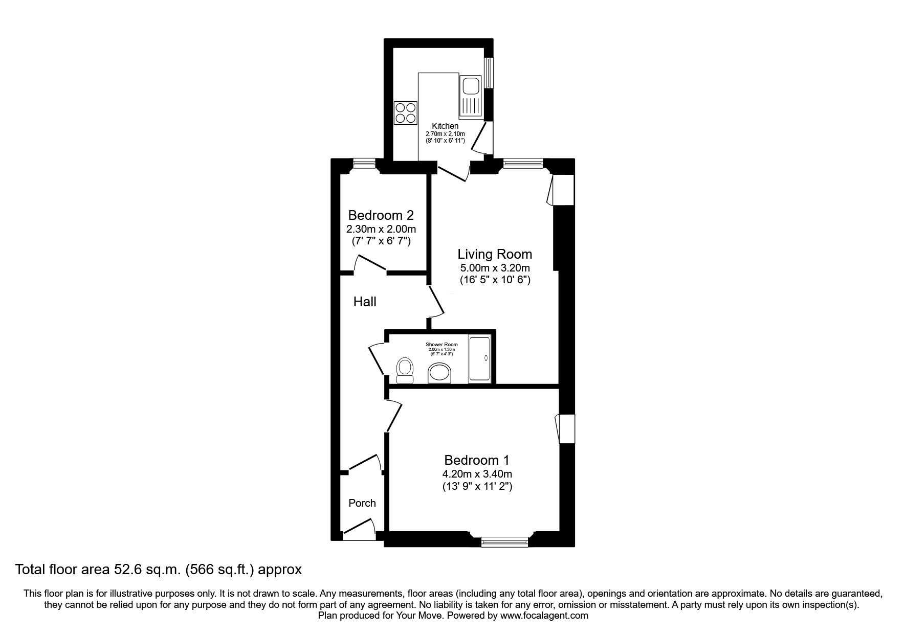 Floorplan of 2 bedroom  Flat for sale, Landel Street, Markinch, Fife, KY7