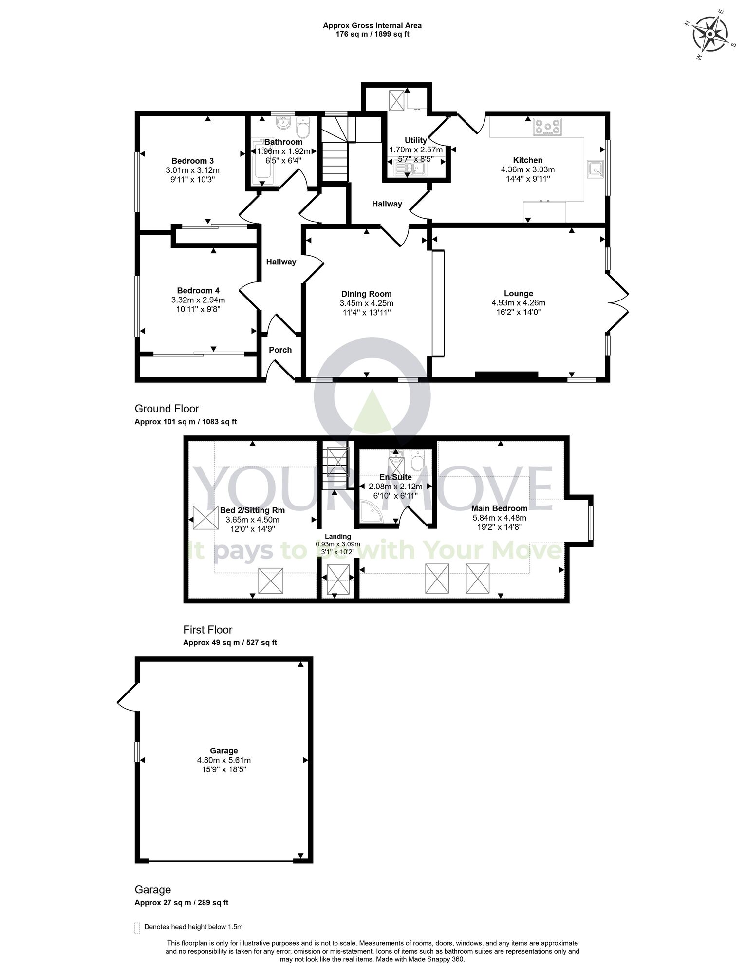 Floorplan of 4 bedroom Detached House for sale, West End, Kinglassie, Fife, KY5