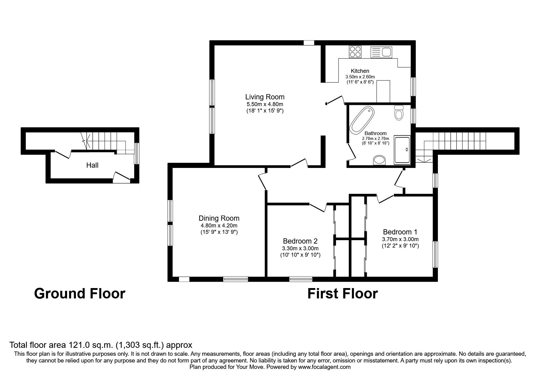 Floorplan of 3 bedroom  Flat for sale, Carlyle Road, Kirkcaldy, Fife, KY1