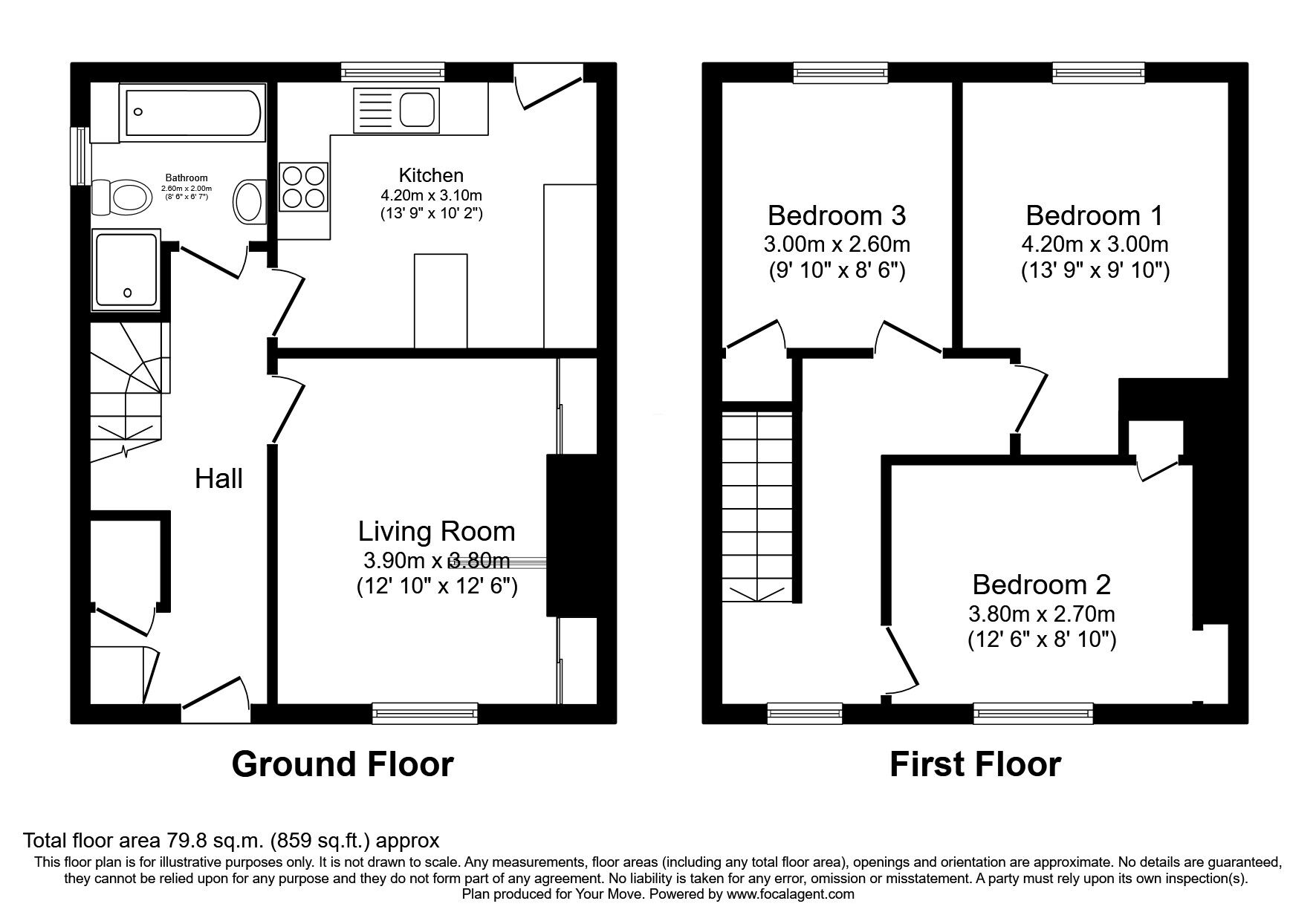 Floorplan of 3 bedroom Semi Detached House for sale, Keirs Brae, Cardenden, Fife, KY5