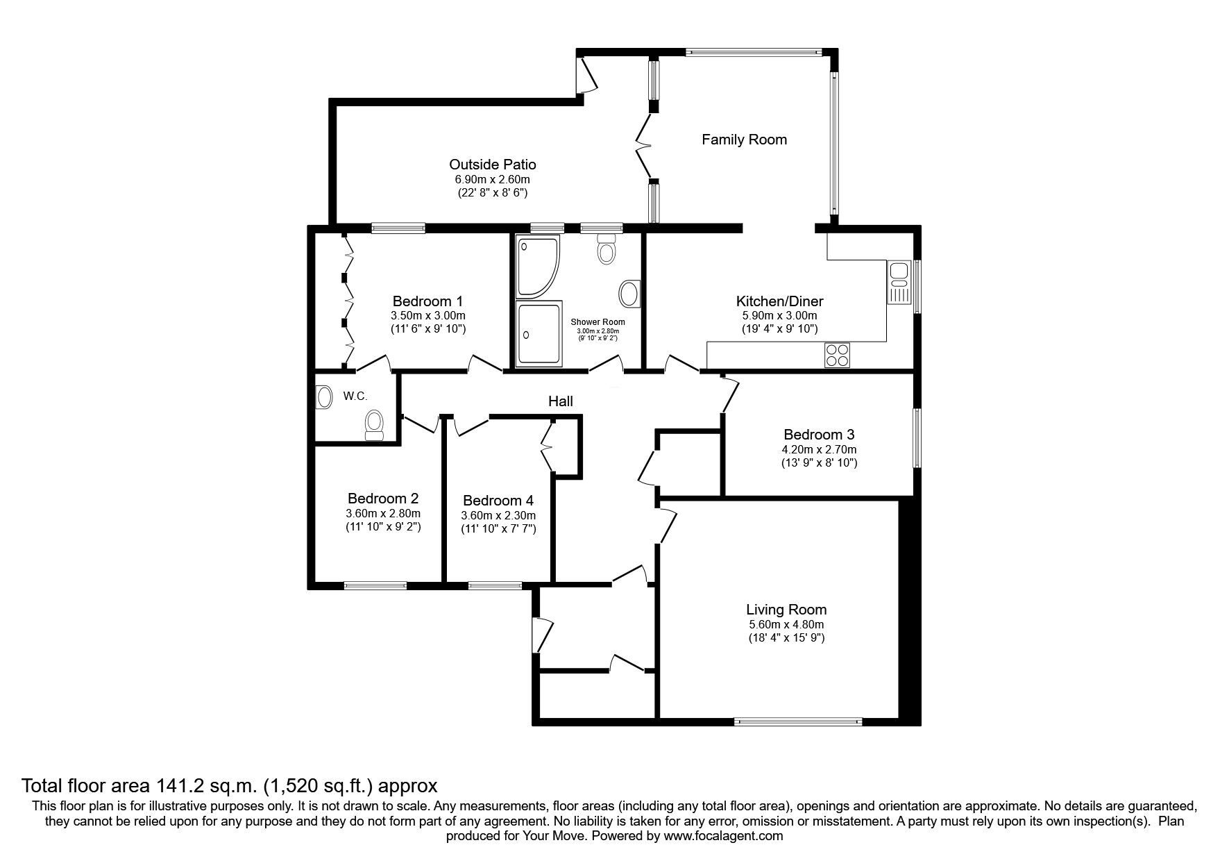 Floorplan of 4 bedroom Detached Bungalow for sale, Kintail Court, Glenrothes, Fife, KY6