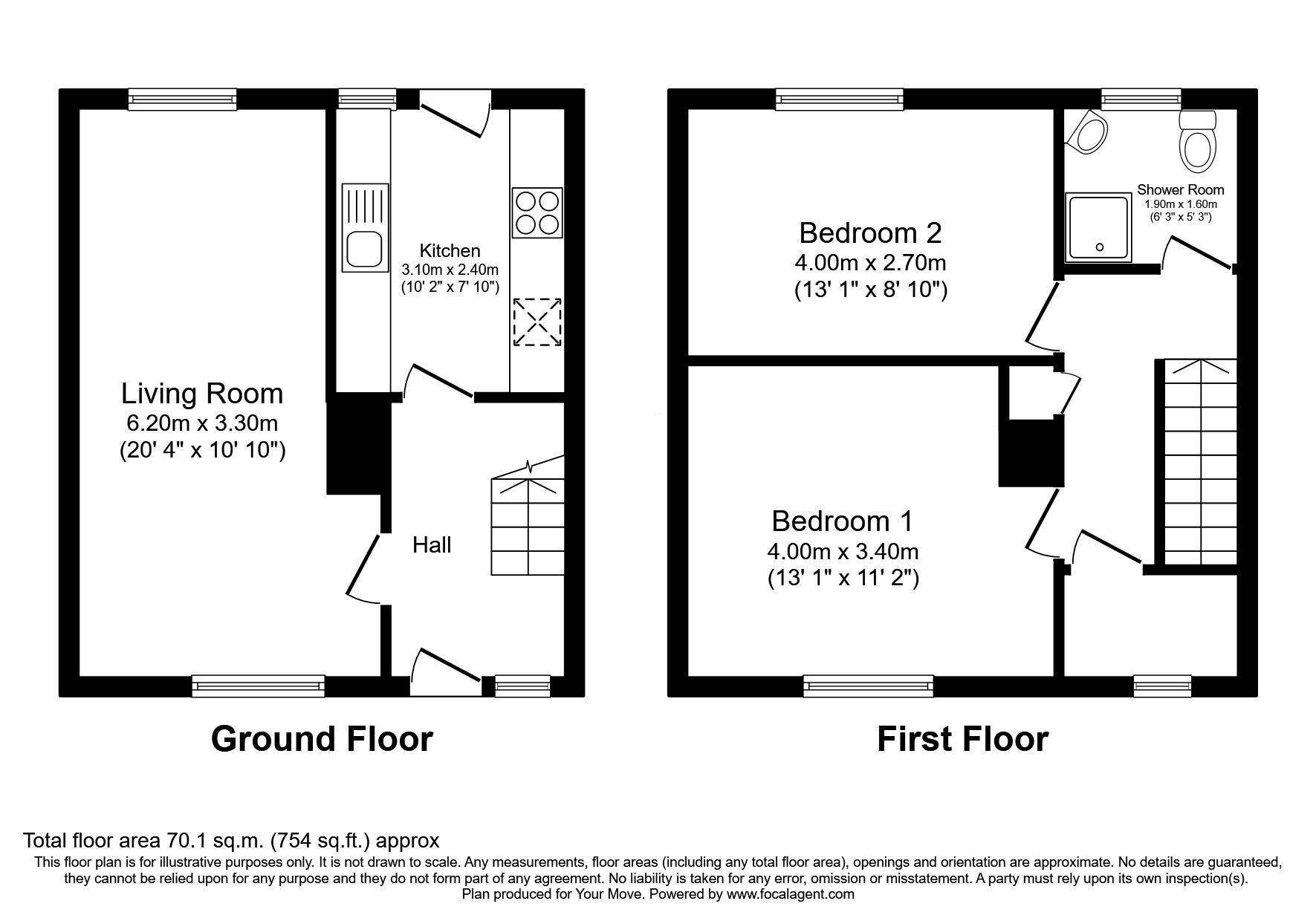 Floorplan of 2 bedroom Mid Terrace House for sale, High Street, Pitlessie, Fife, KY15