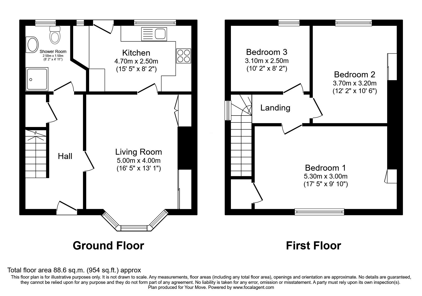 Floorplan of 3 bedroom Semi Detached House for sale, George Street, Markinch, Fife, KY7