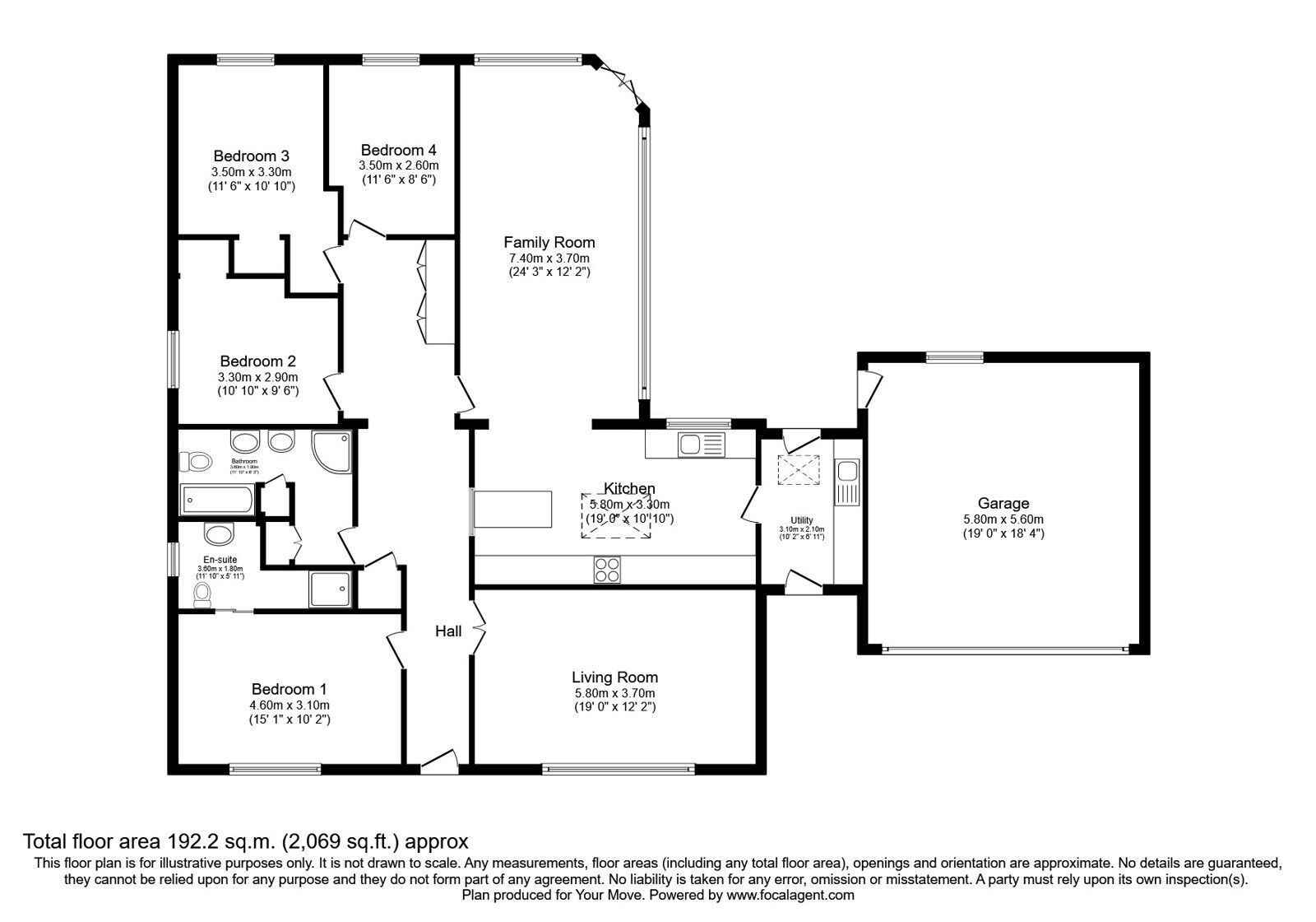 Floorplan of 4 bedroom Detached Bungalow for sale, Fingask Avenue, Fife, KY7