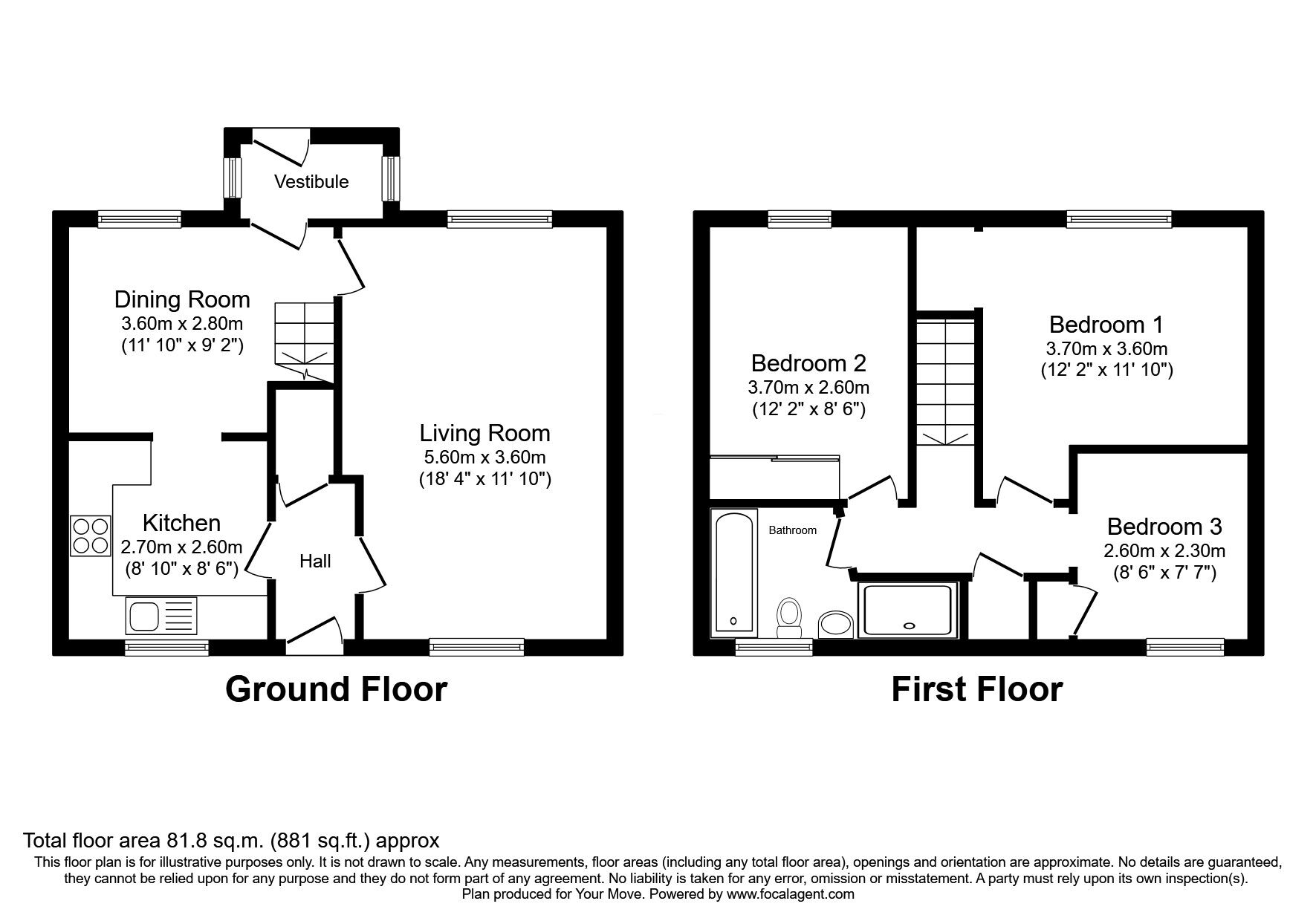 Floorplan of 3 bedroom End Terrace House for sale, Keith Drive, Glenrothes, Fife, KY6
