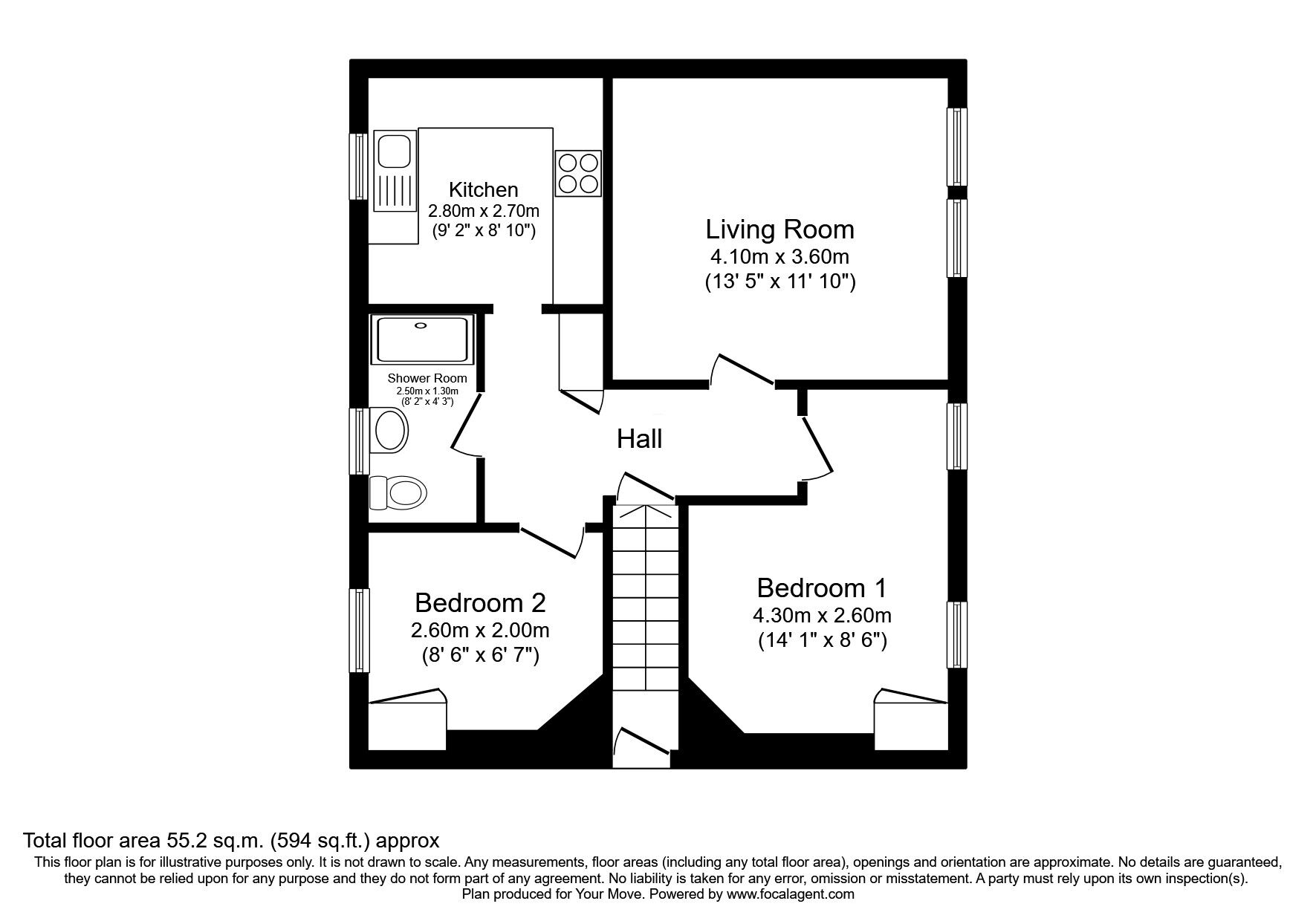 Floorplan of 2 bedroom  Flat for sale, North Street, Lochgelly, Fife, KY5