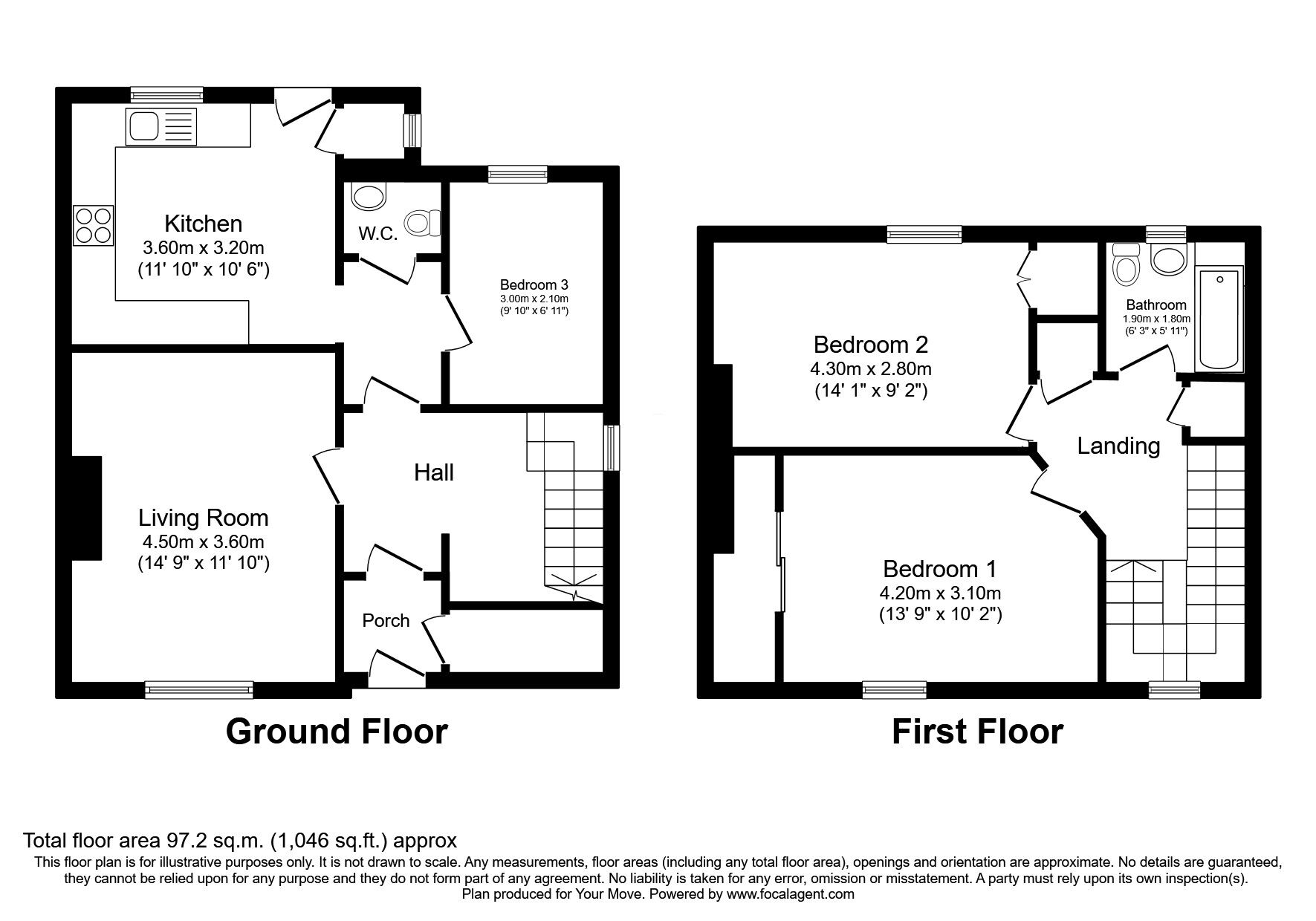 Floorplan of 3 bedroom Semi Detached House for sale, Pitlochie Terrace, Kinglassie, Fife, KY5