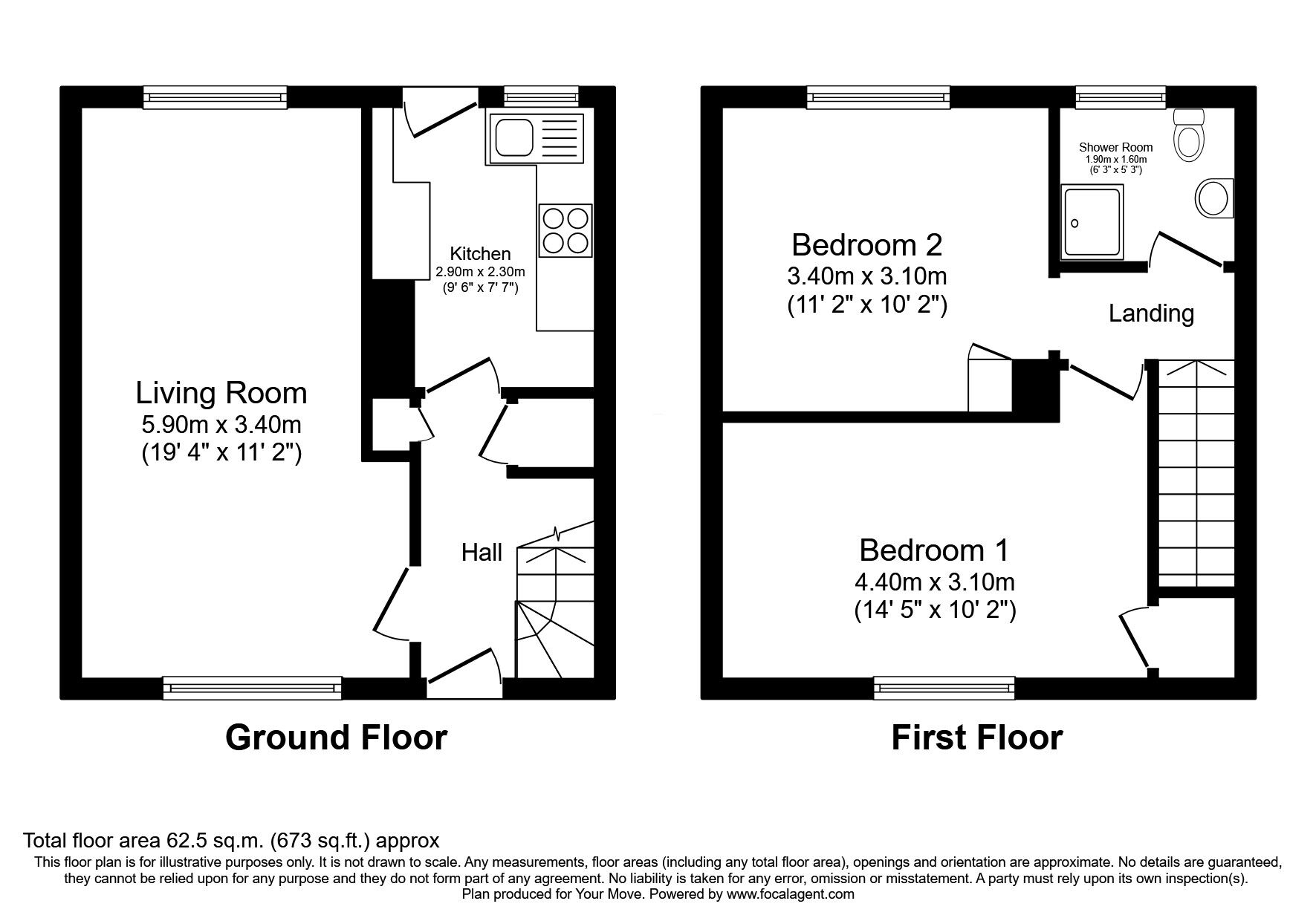 Floorplan of 2 bedroom Mid Terrace House for sale, Rimbleton Avenue, Glenrothes, Fife, KY6