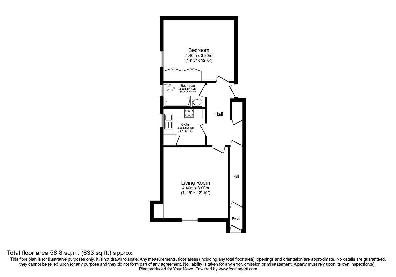 Floorplan of 1 bedroom  Flat for sale, Broad Wynd, West Wemyss, Fife, KY1