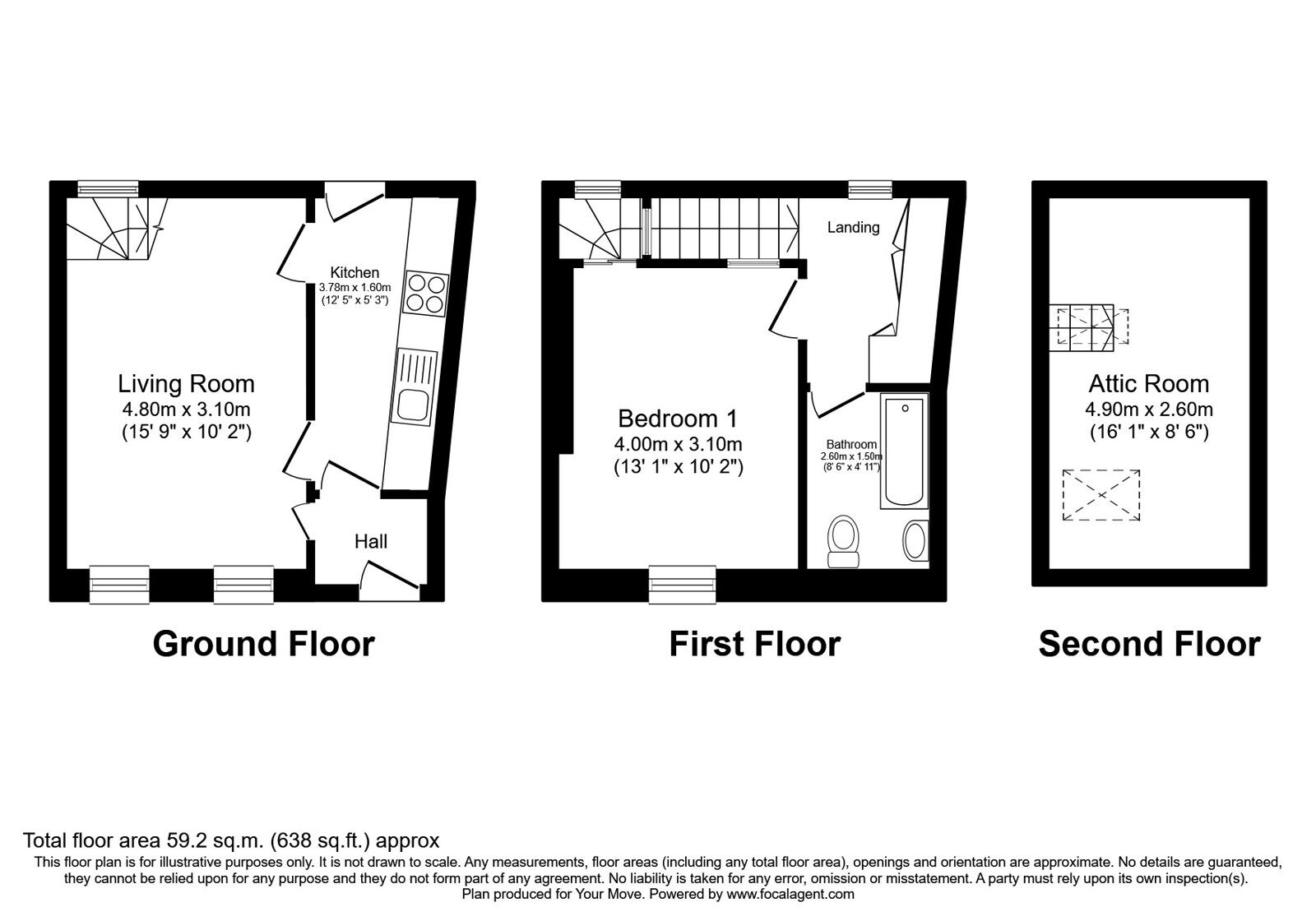 Floorplan of 1 bedroom Mid Terrace House for sale, Brunton Street, Falkland, Fife, KY15