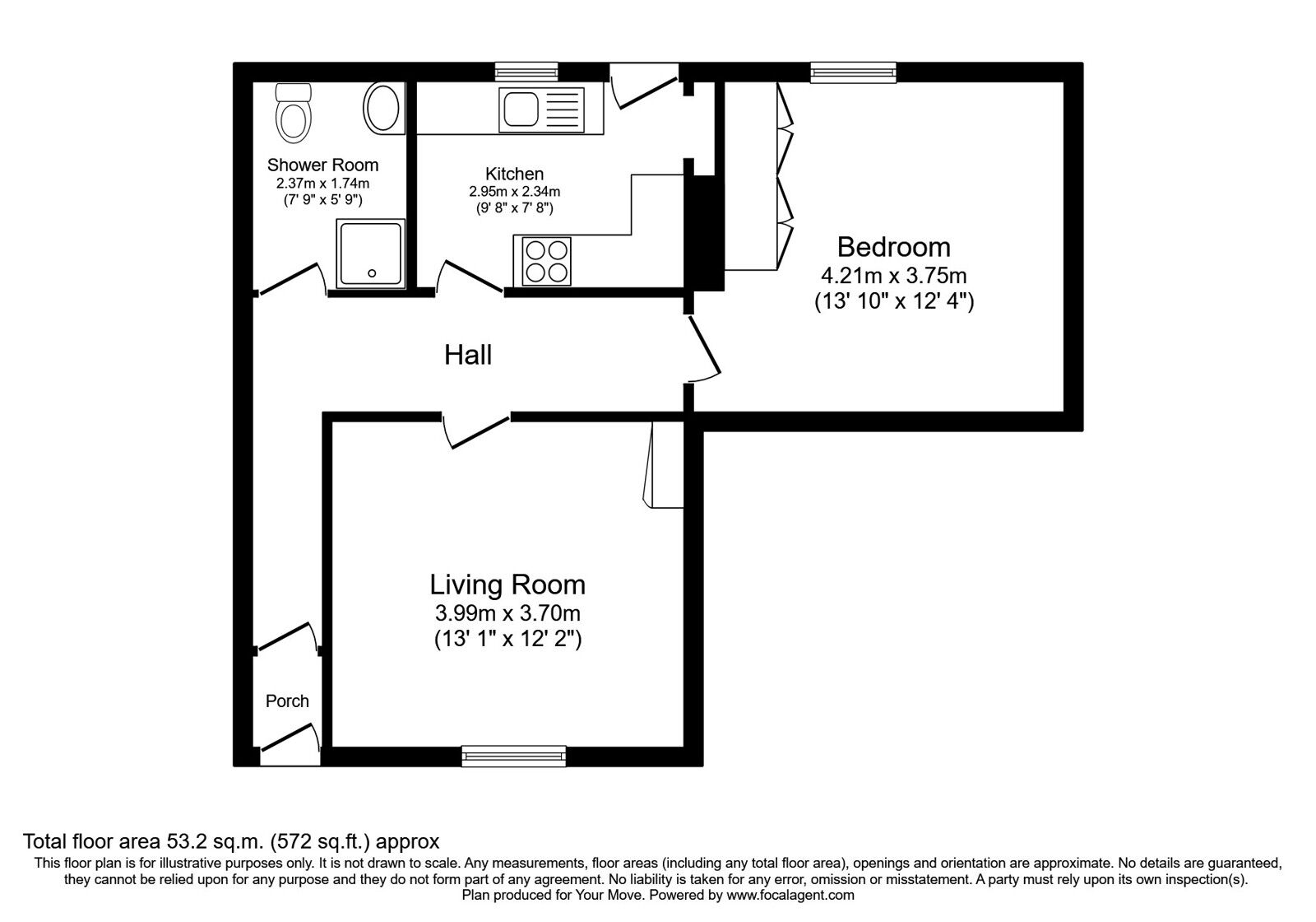 Floorplan of 1 bedroom  Flat for sale, Broad Wynd, West Wemyss, Fife, KY1