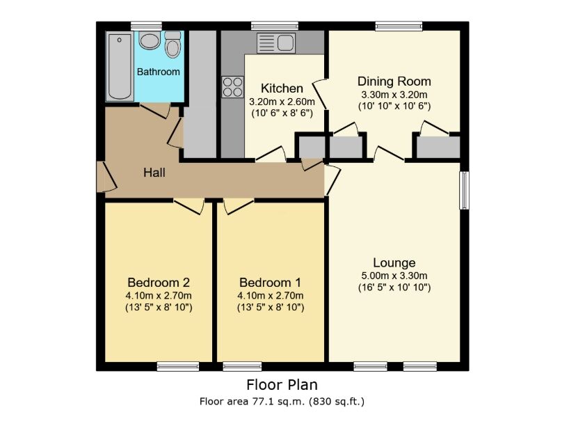 Floorplan of 2 bedroom  Flat to rent, Glen Isla Road, Kirkcaldy, Fife, KY2